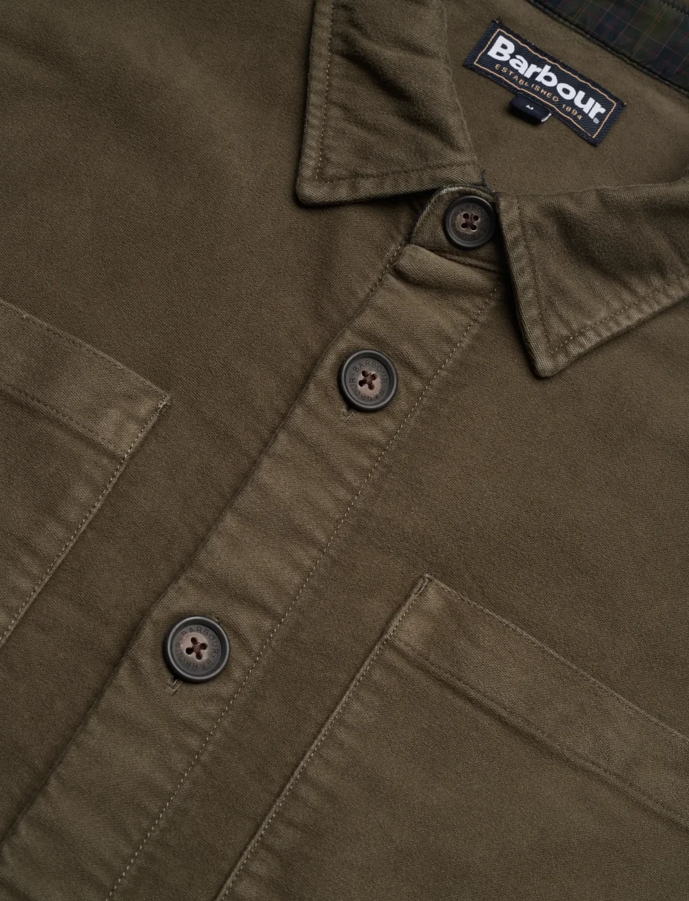Barbour - Barbour Regular Moleskin Overshirt - light jackets - olive - 2