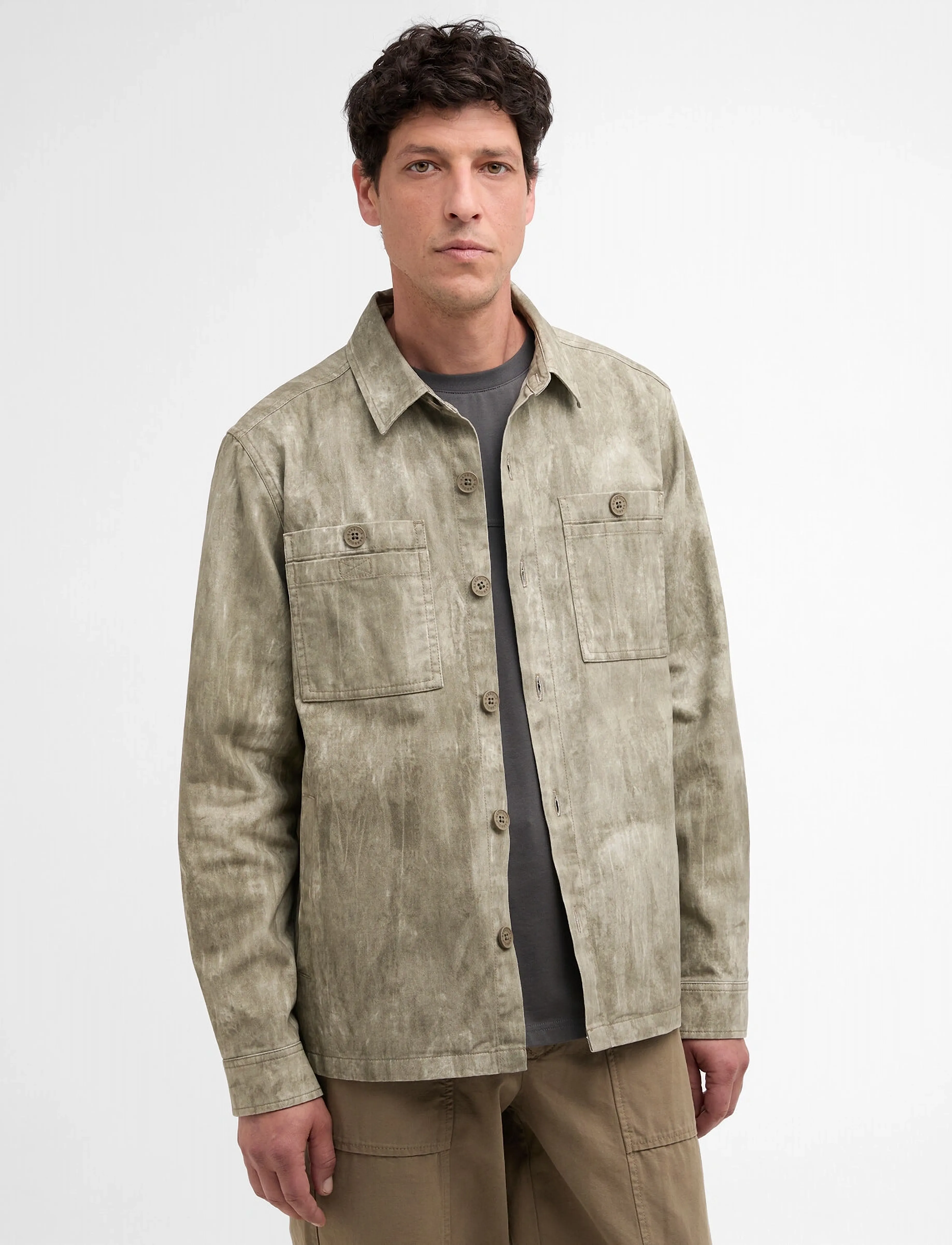 Barbour Barbour Ross Overshirt, L, Khaki green, Designere > Overshirts, Herre