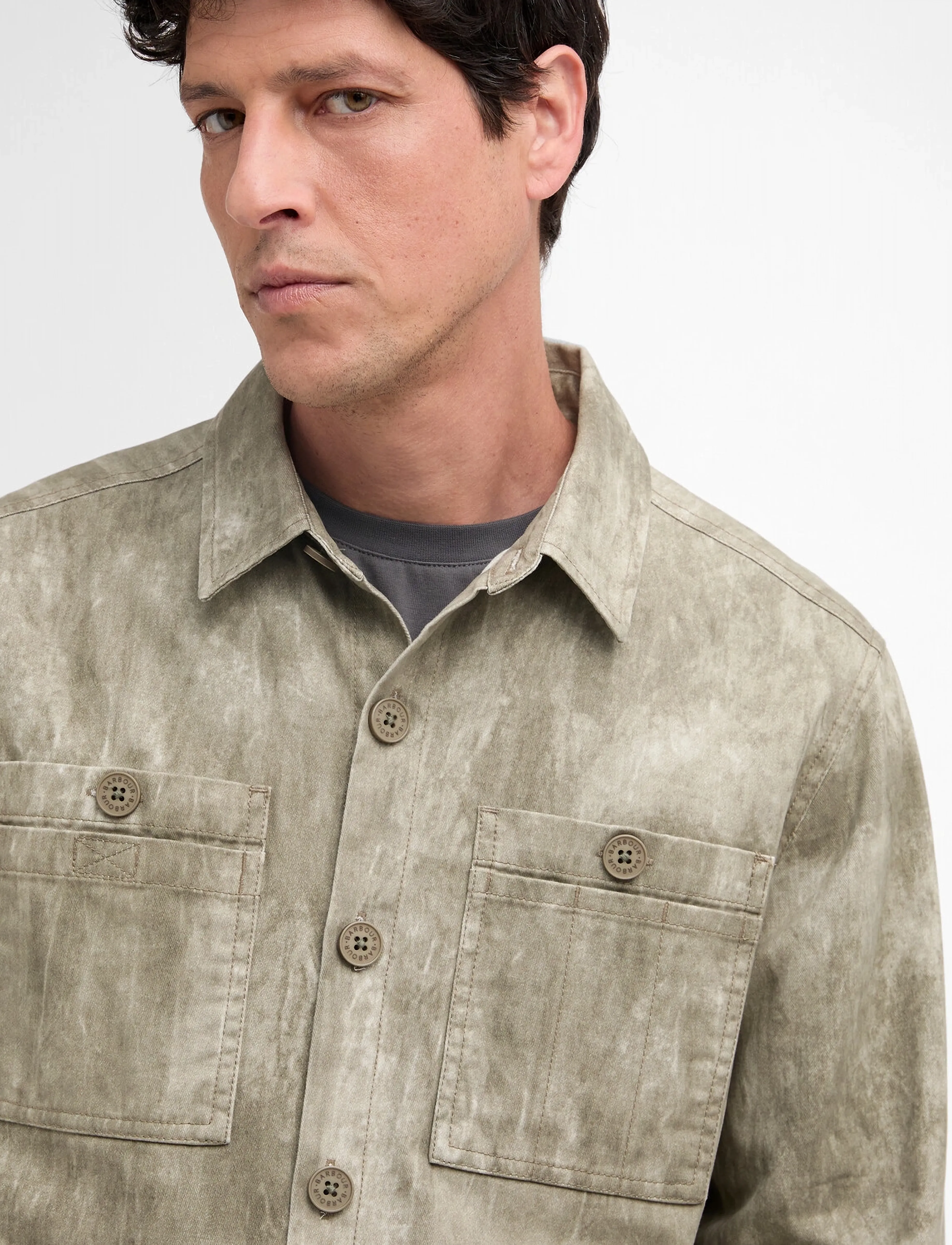 Barbour - Barbour Ross Overshirt - marškinių tipo švarkai - grey olive - 4