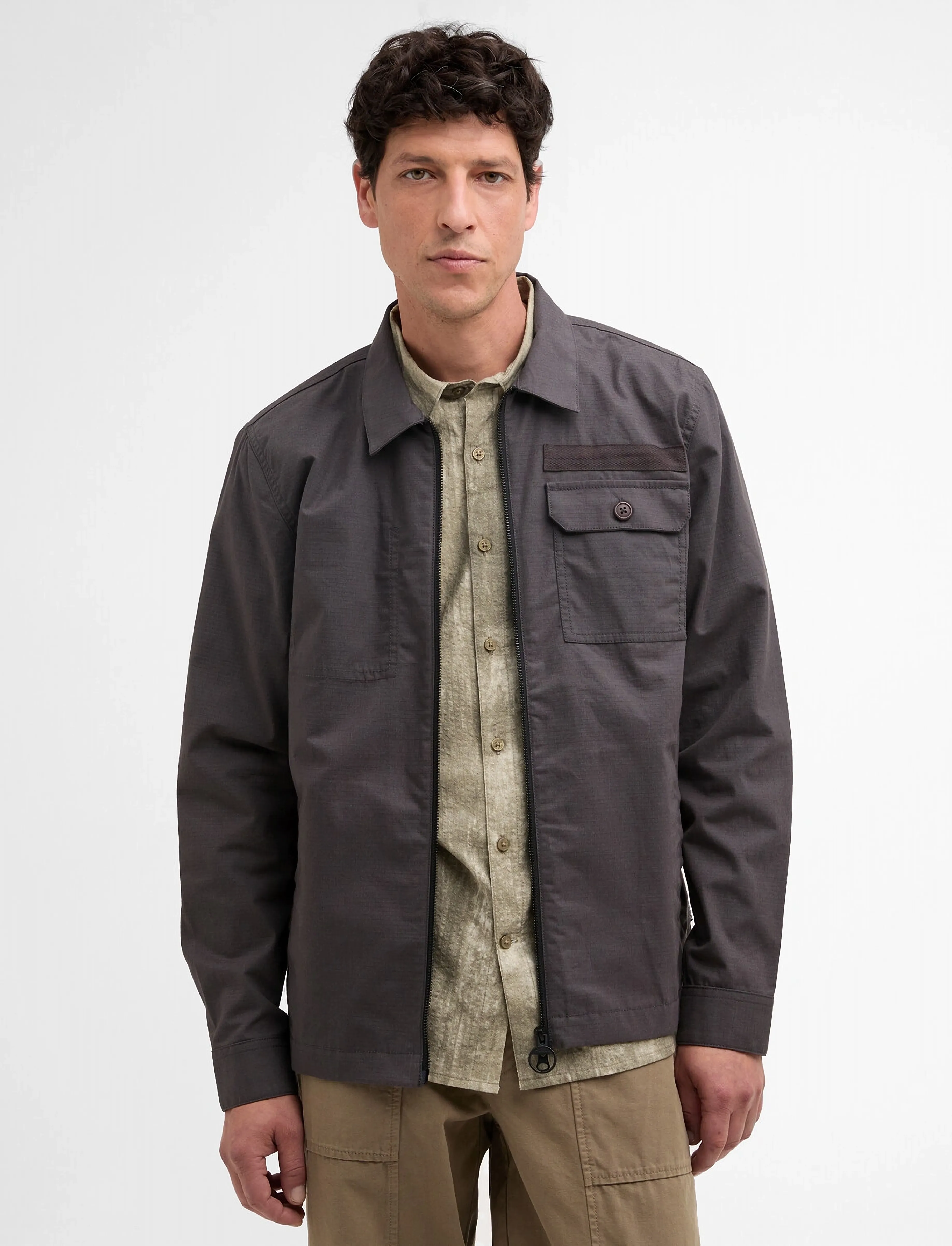 Barbour Barbour Crail Wax Ovsh - Vestes légères - ASPHALT / grey
