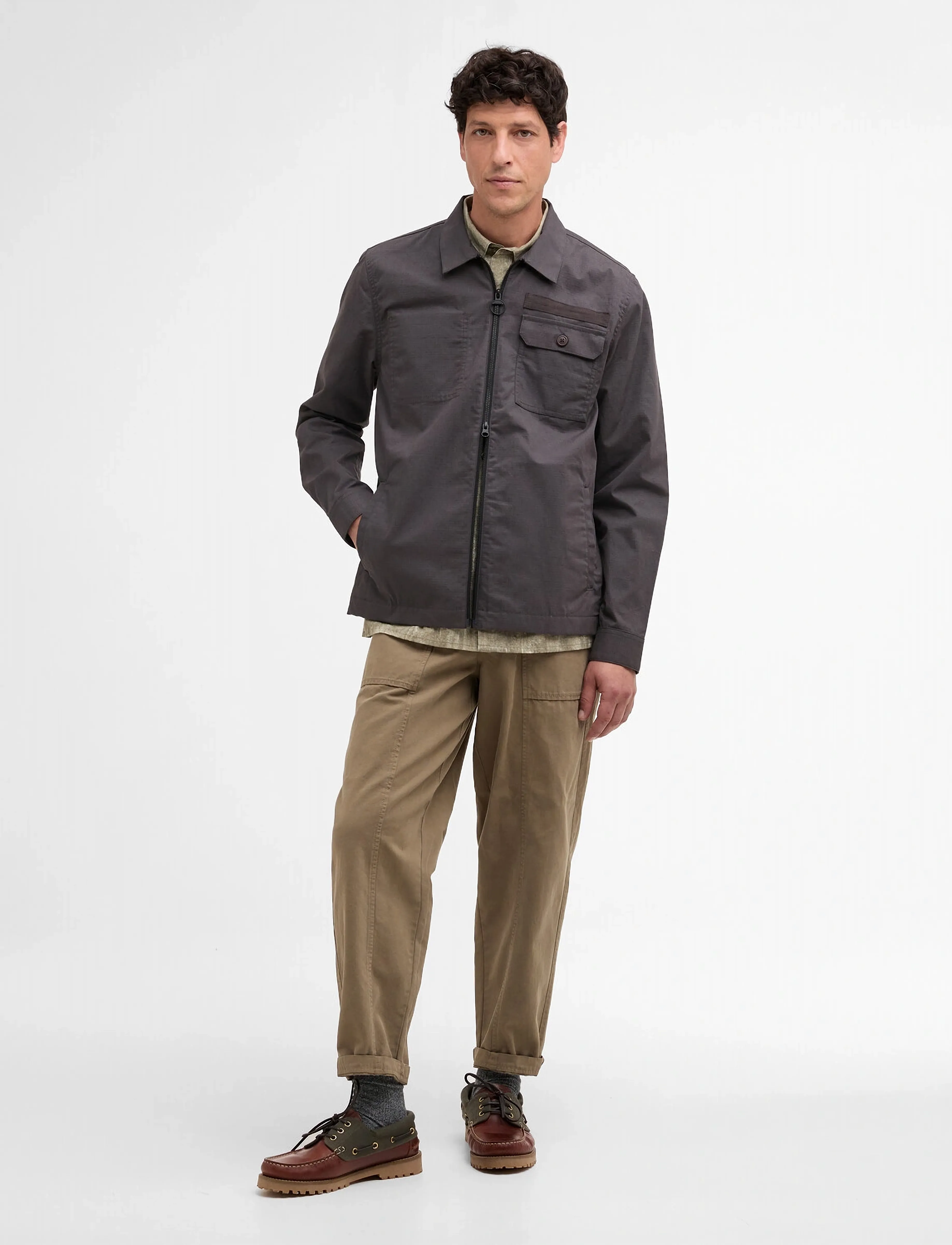 Barbour - Barbour Crail Wax Ovsh - tunna jackor - asphalt - 2