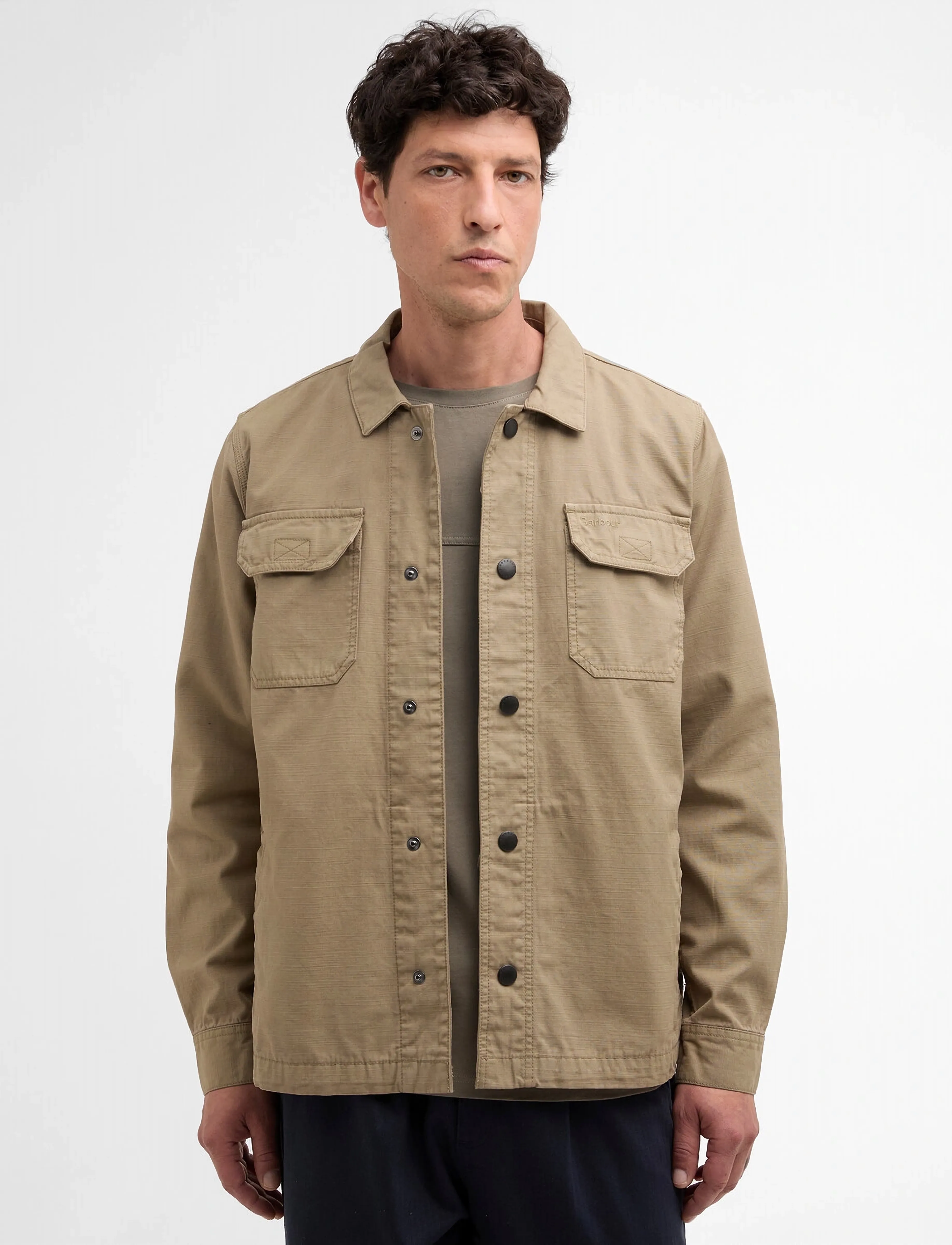 Barbour Draftmen Overs, Mænd, Skjortejakke, Kakigrøn, Str: L