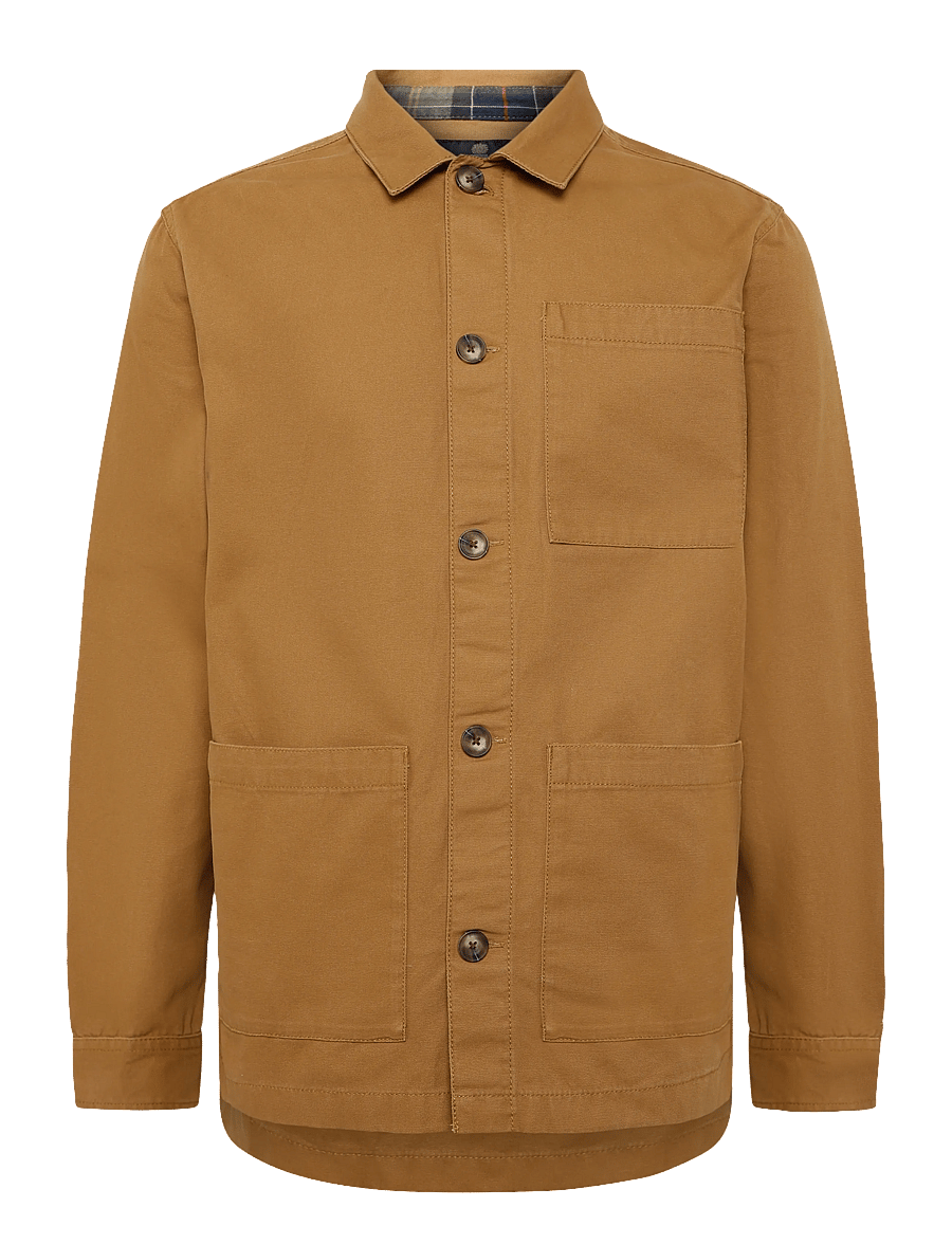 Barbour - Barbour Tartan Trimmed Washed Overshirt - forårsjakker - cinammon - 1