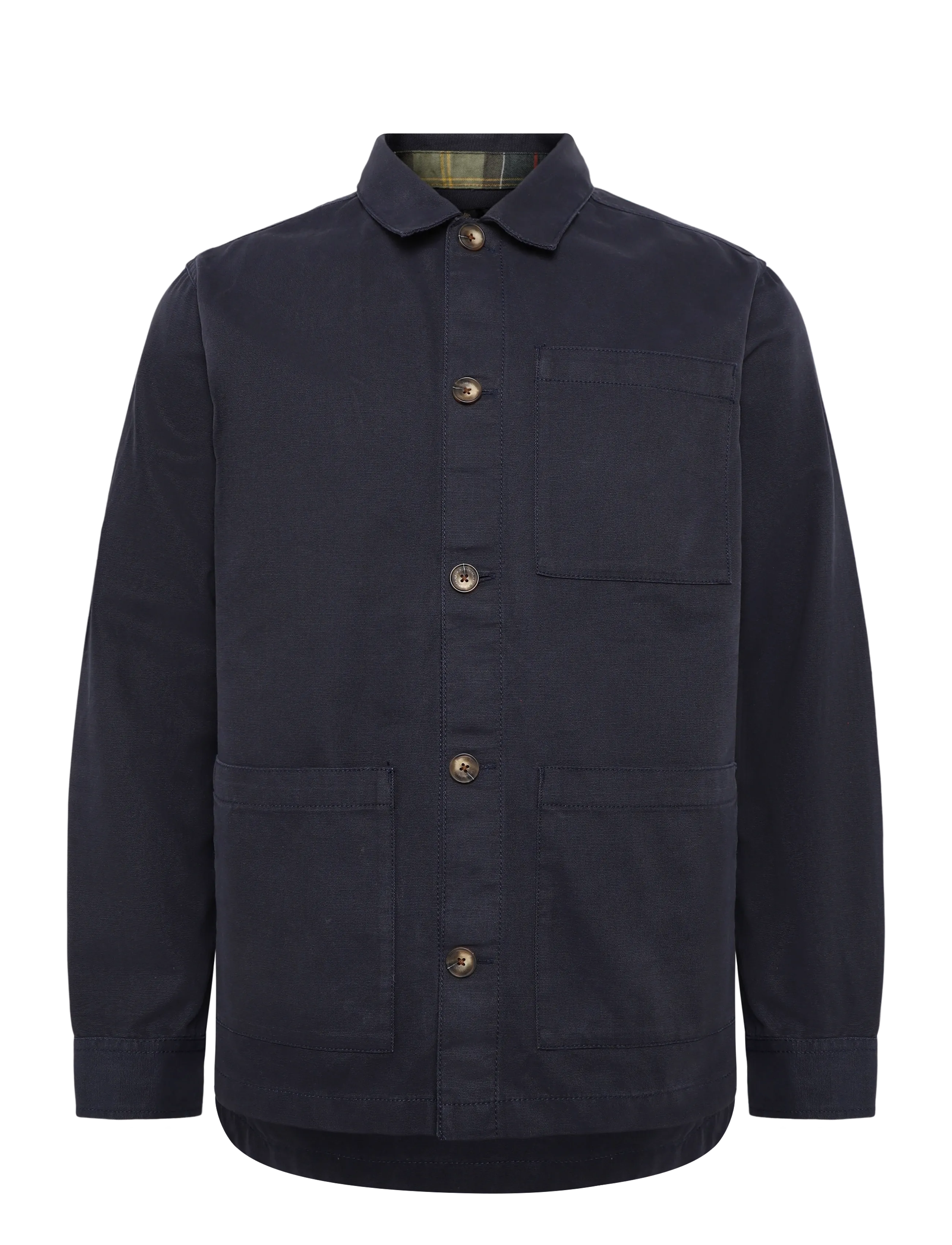 Barbour Barbour Tartan Trimmed Washed Overshirt - Jackor - DARK NAVY / navy