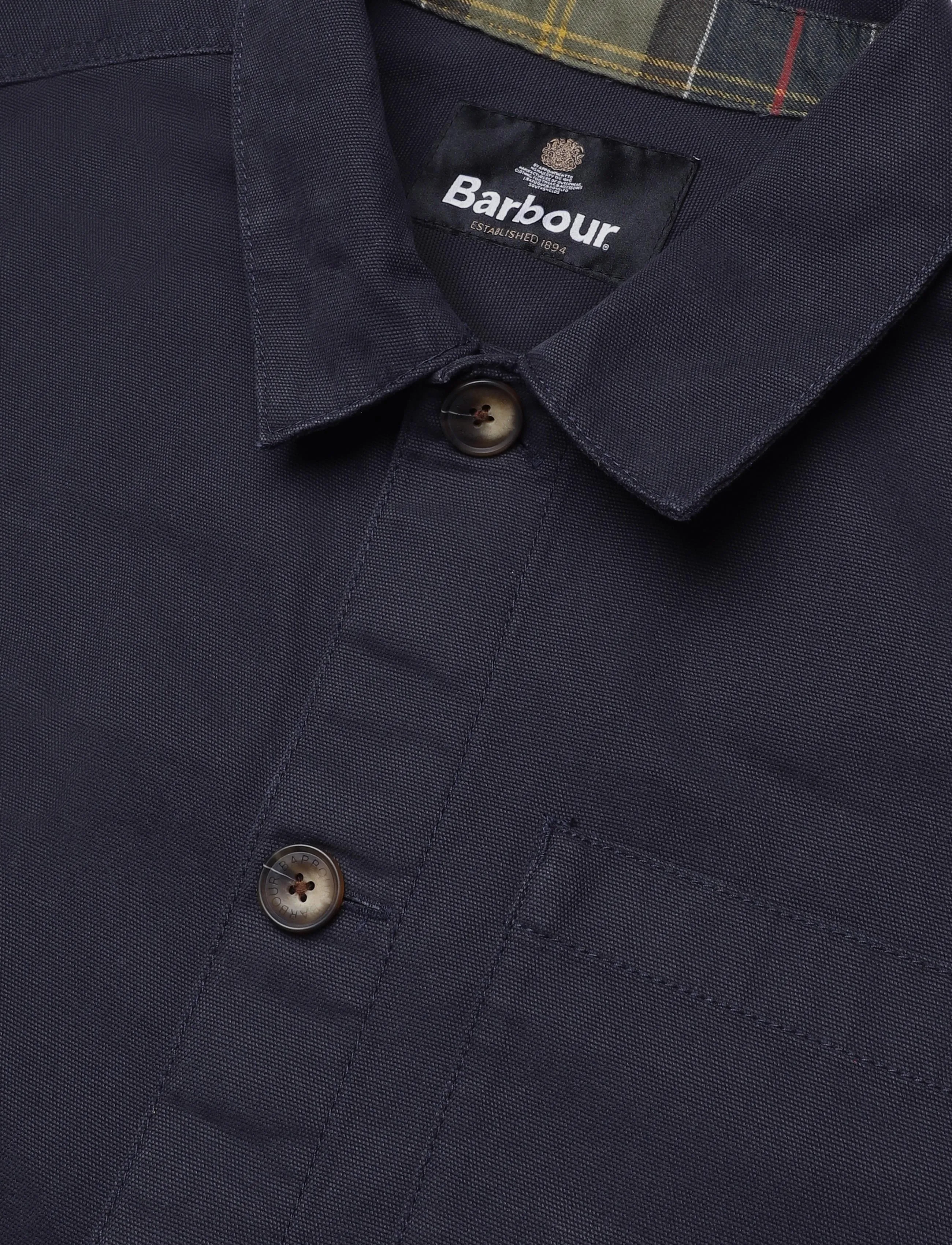 Barbour - Barbour Tartan Trimmed Washed Overshirt - dark navy - 2