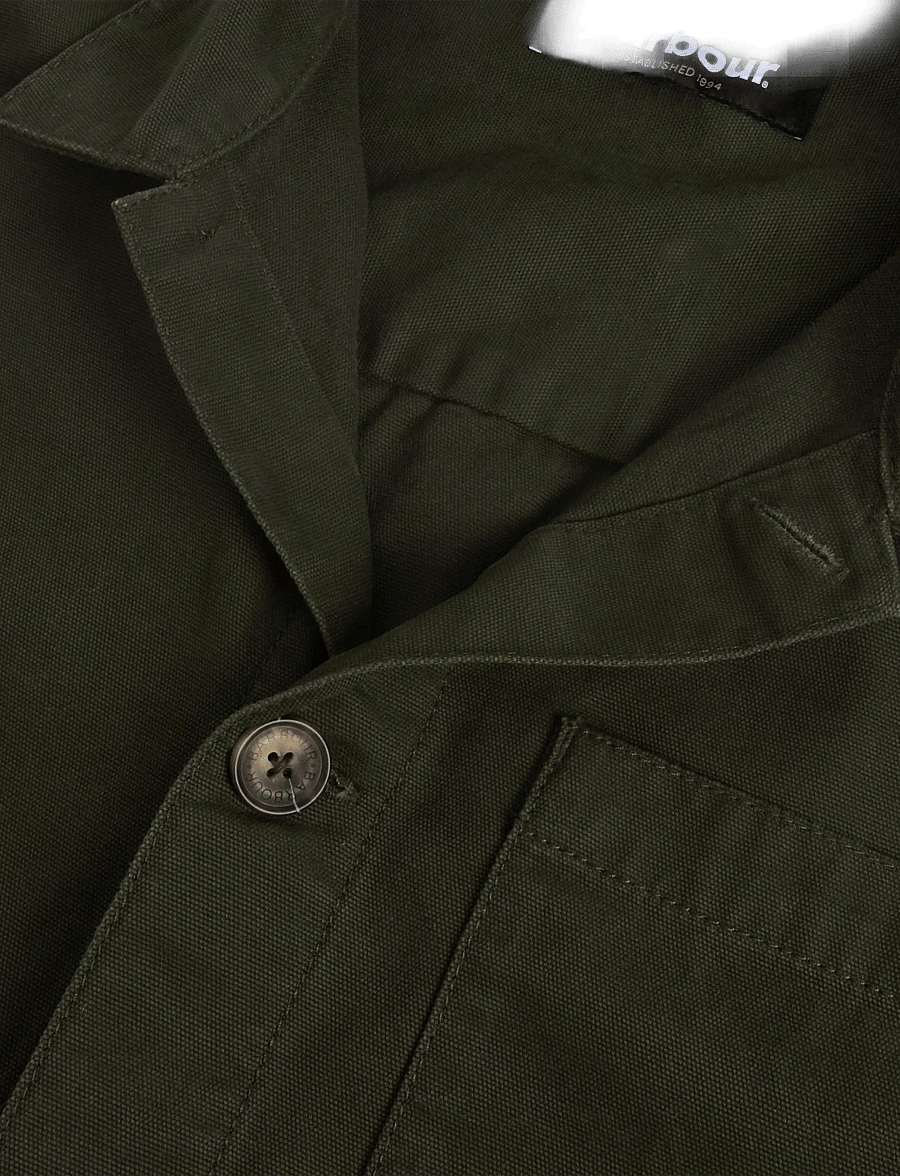 Barbour - Barbour Tartan Trimmed Washed Overshirt - forårsjakker - sage - 5