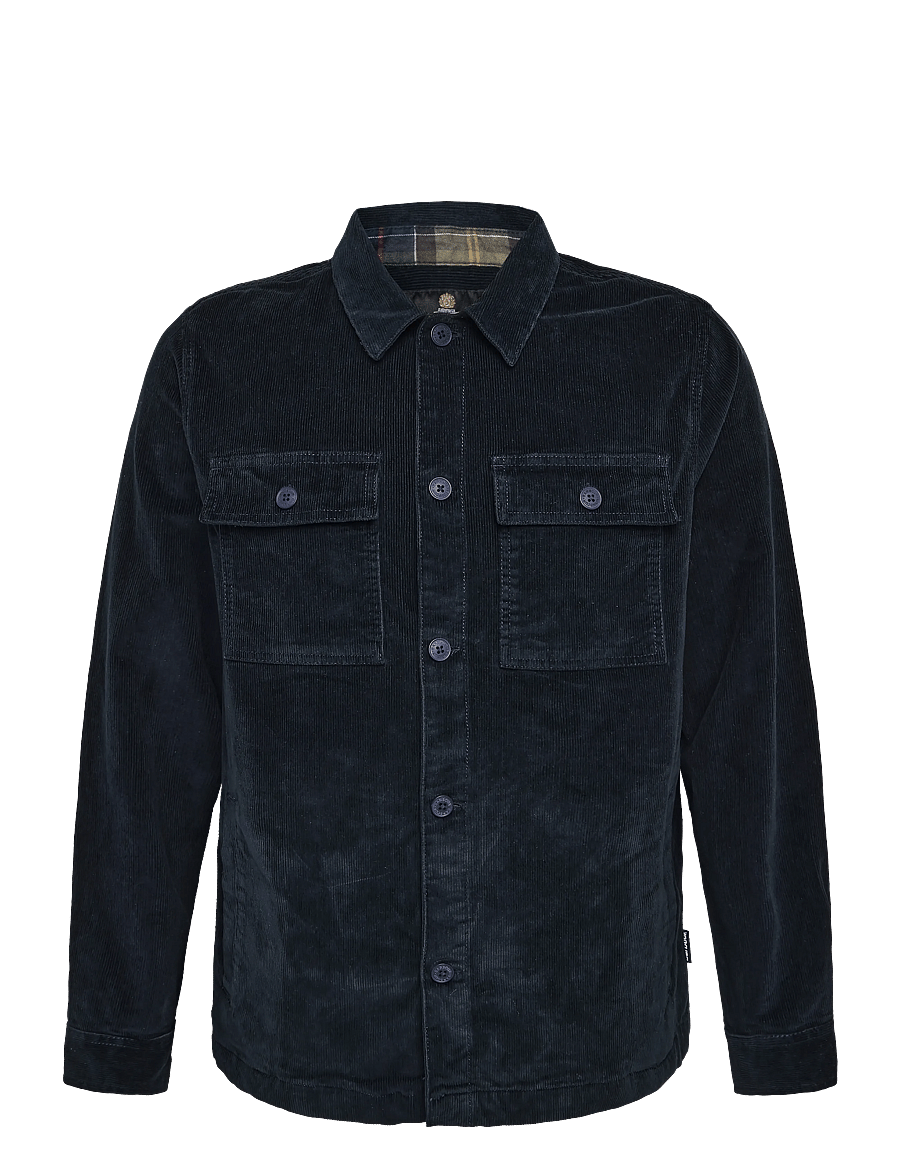 Barbour - Barbour Tartan Trimmed Cord Overshirt - kevadjoped - navy - 0