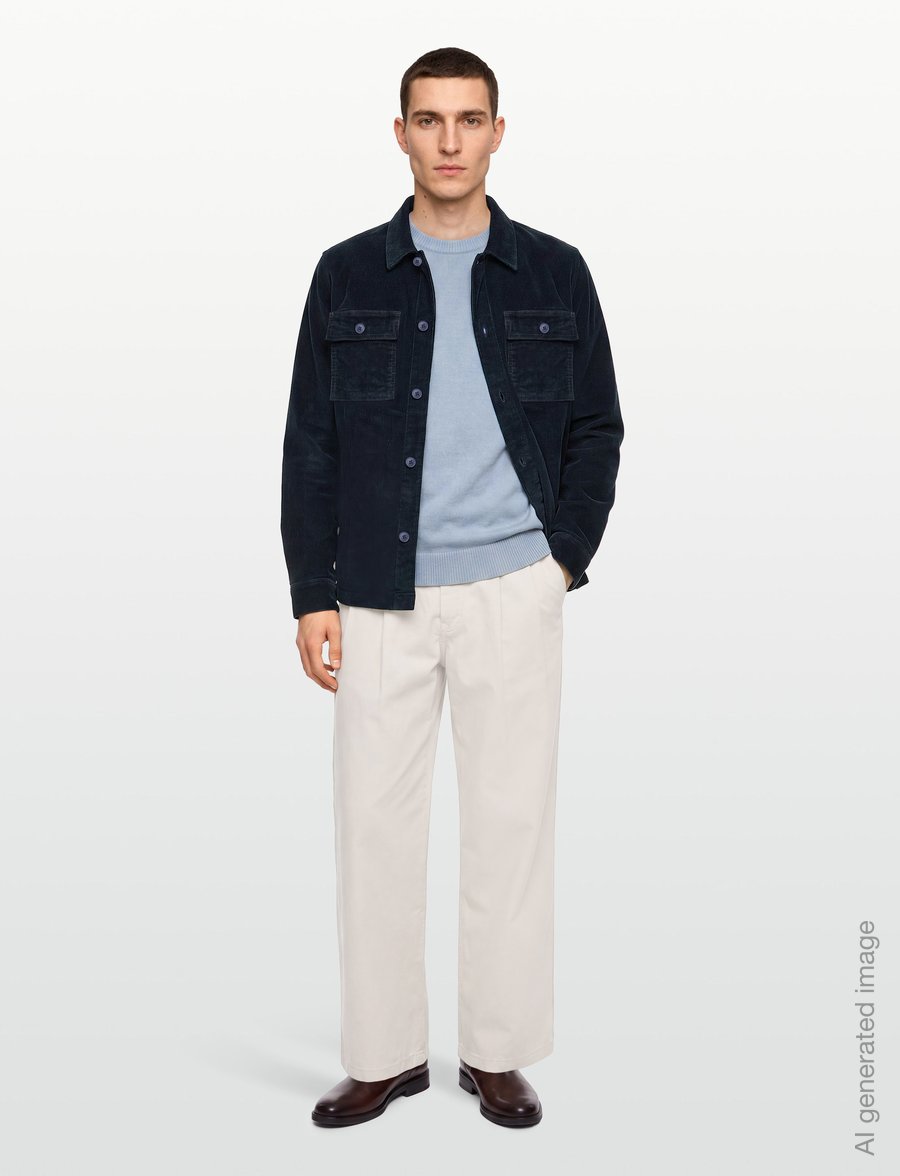 Barbour - Barbour Tartan Trimmed Cord Overshirt - vårjackor - navy - 0