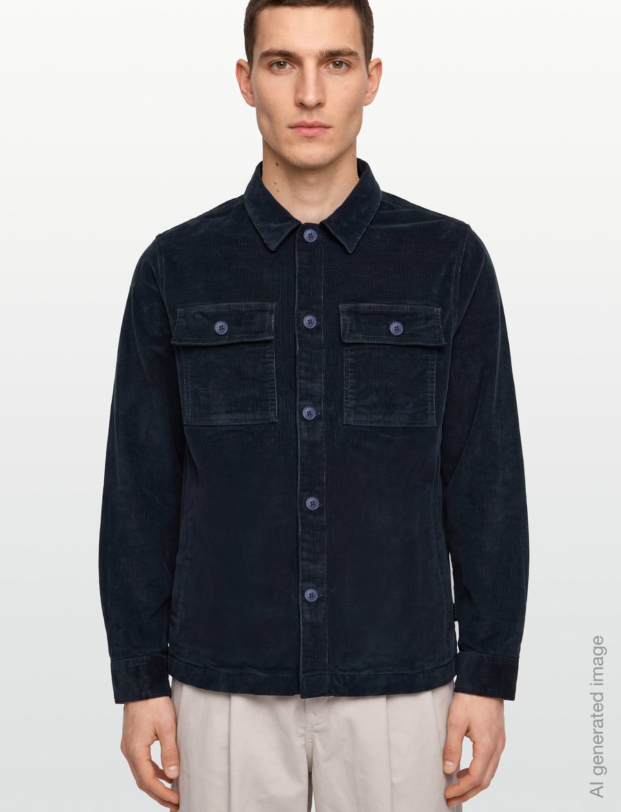 Barbour - Barbour Tartan Trimmed Cord Overshirt - vårjackor - navy - 3