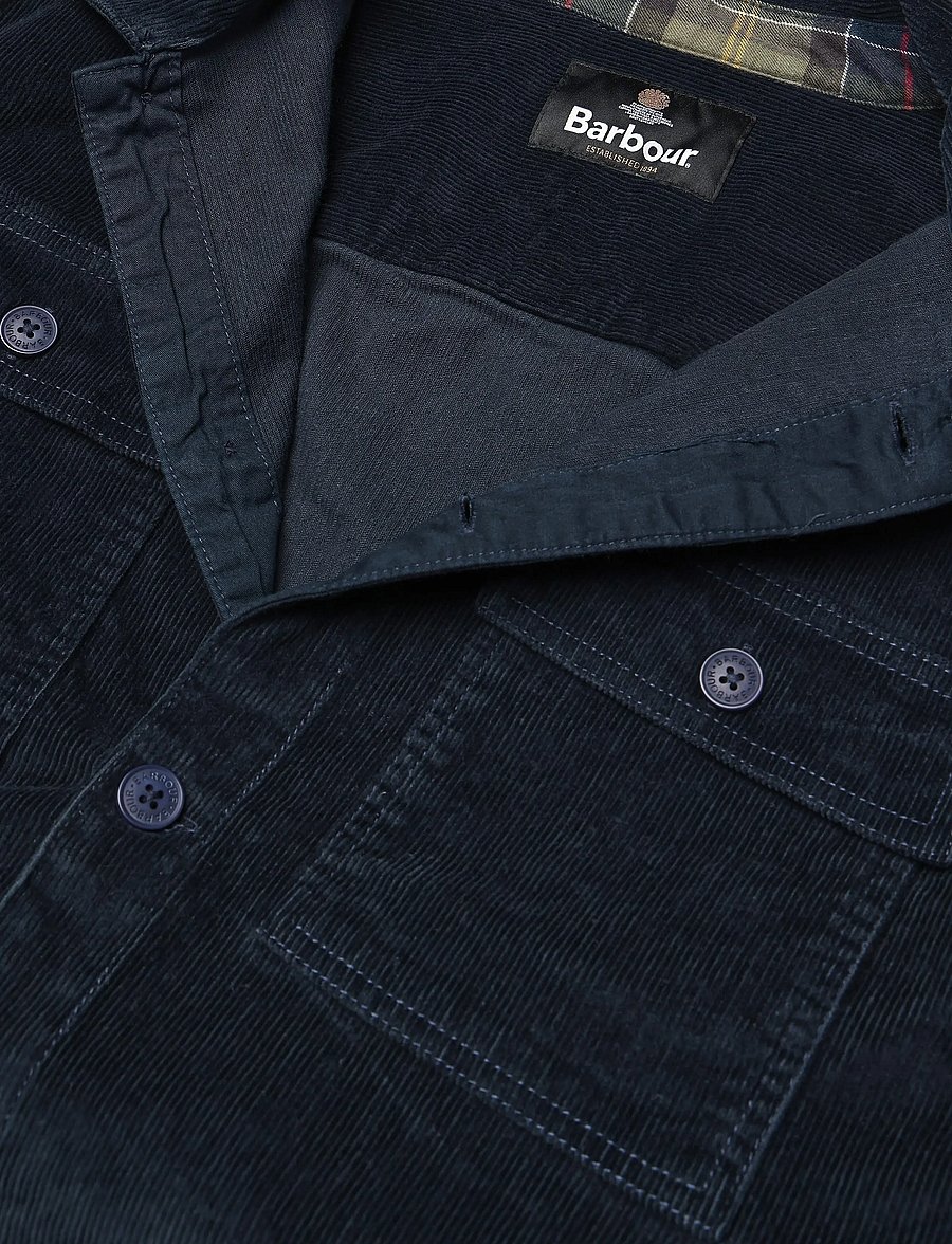Barbour - Barbour Tartan Trimmed Cord Overshirt - kevadjoped - navy - 2