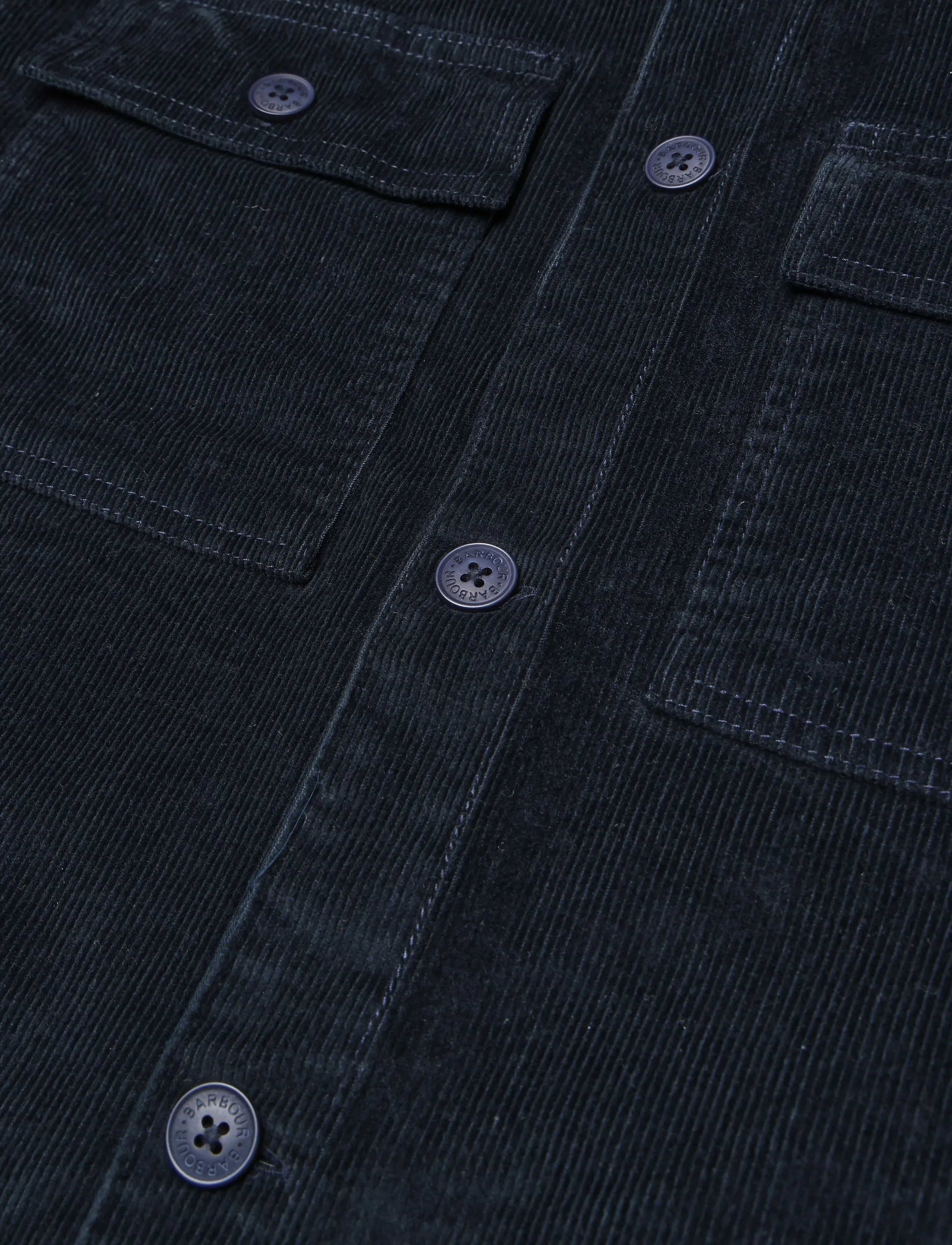 Barbour - Barbour Tartan Trimmed Cord Overshirt - kevadjoped - navy - 4