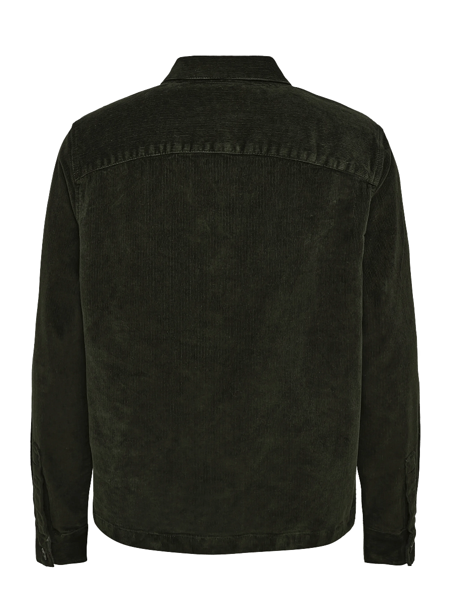 Barbour - Barbour Tartan Trimmed Cord Overshirt - frühlingsjacken - olive - 1