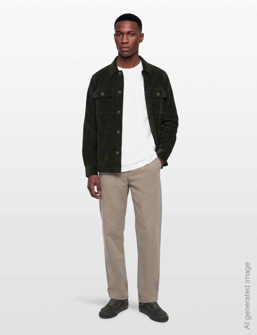 Barbour - Barbour Tartan Trimmed Cord Overshirt - forårsjakker - olive - 0