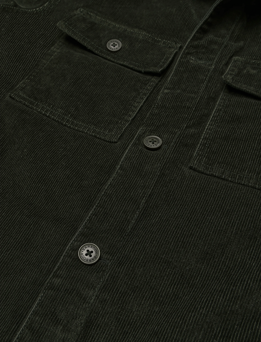 Barbour - Barbour Tartan Trimmed Cord Overshirt - frühlingsjacken - olive - 4