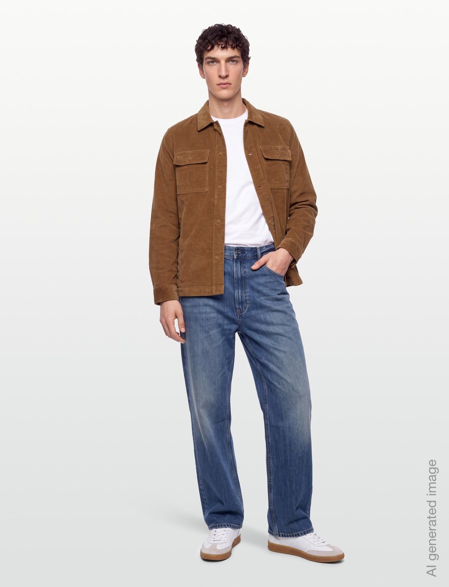 Barbour - Barbour Tartan Trimmed Cord Overshirt - Überhemden - sandstone - 0