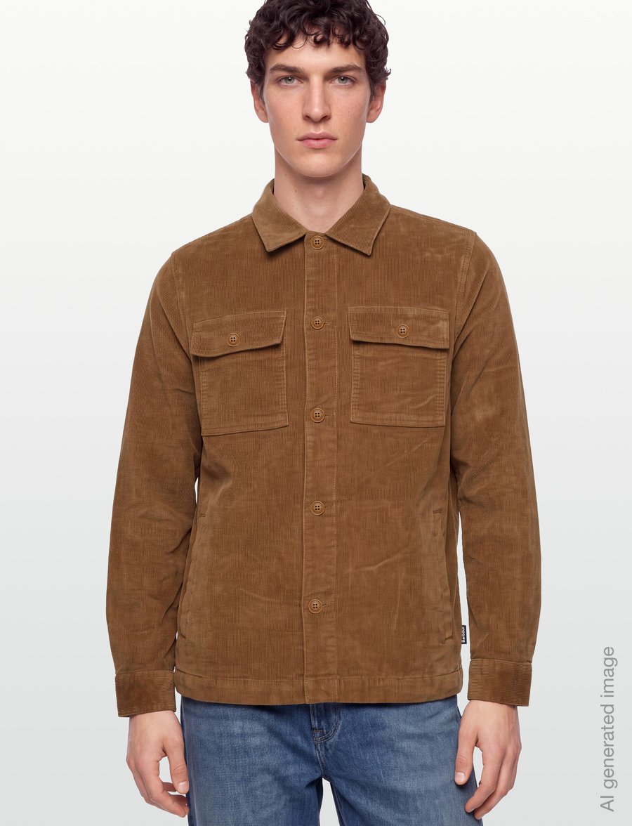Barbour - Barbour Tartan Trimmed Cord Overshirt - Überhemden - sandstone - 3