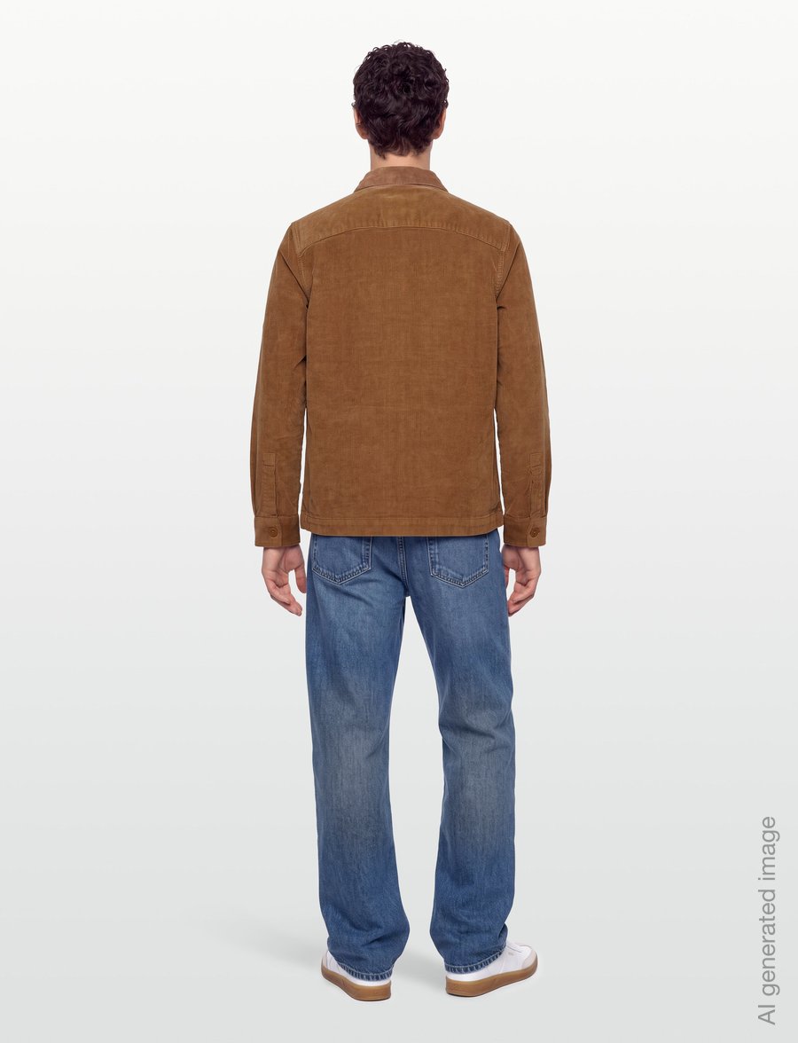 Barbour - Barbour Tartan Trimmed Cord Overshirt - Überhemden - sandstone - 4