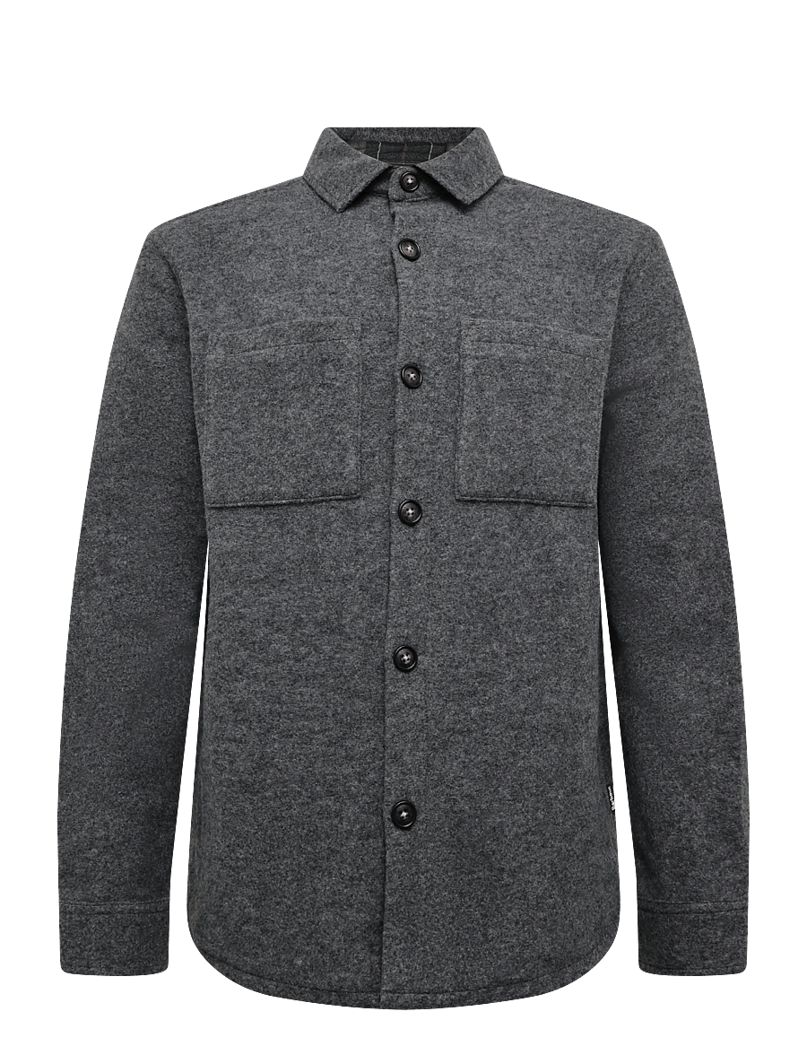 Barbour - Barbour Marltown Tailored Wool Blend Overshirt - jacken - dark grey marl - 0