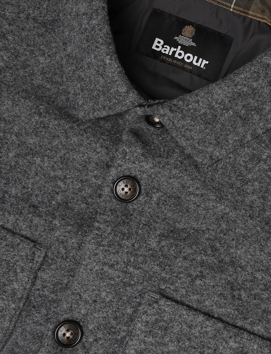 Barbour - Barbour Marltown Tailored Wool Blend Overshirt - jacken - dark grey marl - 2