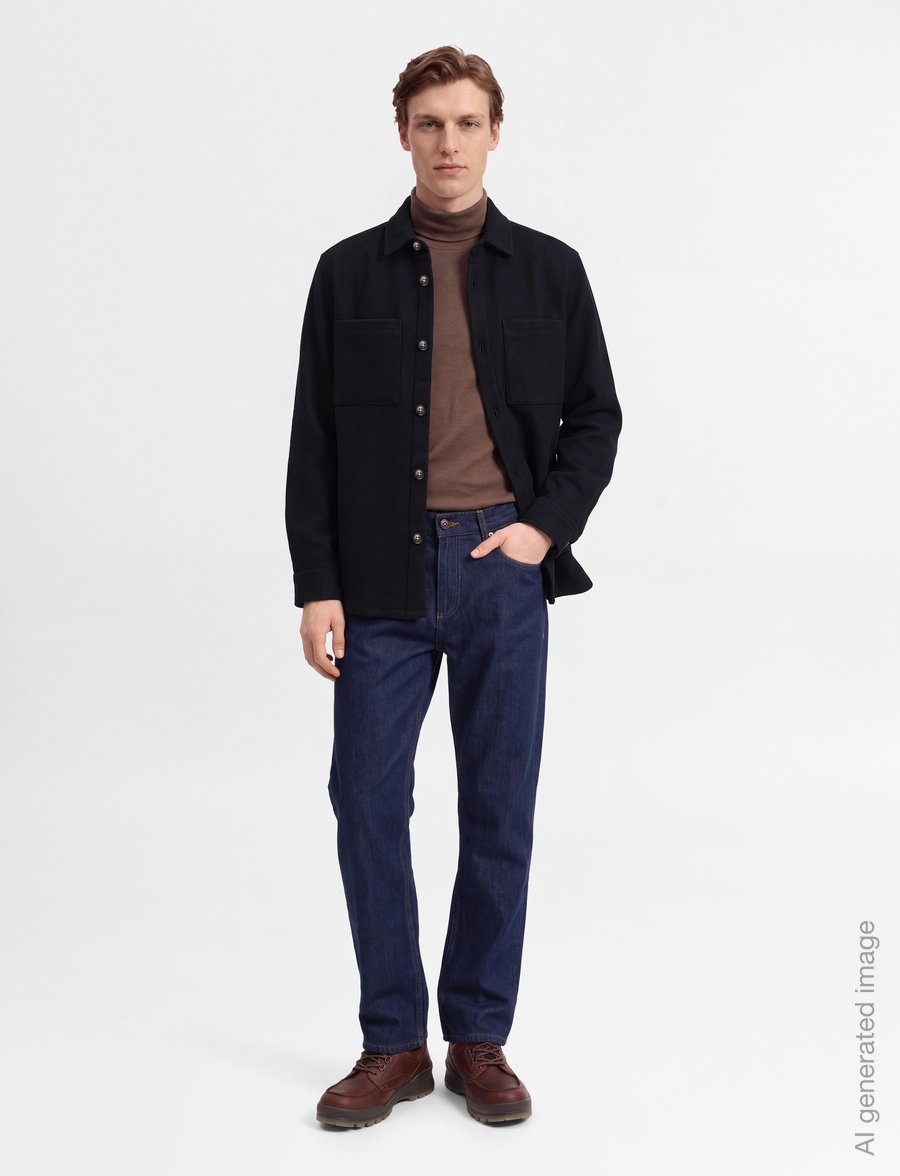 Barbour - Barbour Marltown Tailored Wool Blend Overshirt - shop efter anledning - navy marl - 0