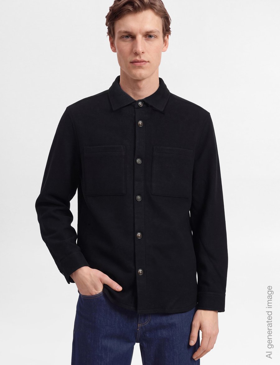 Barbour - Barbour Marltown Tailored Wool Blend Overshirt - shop efter anledning - navy marl - 3