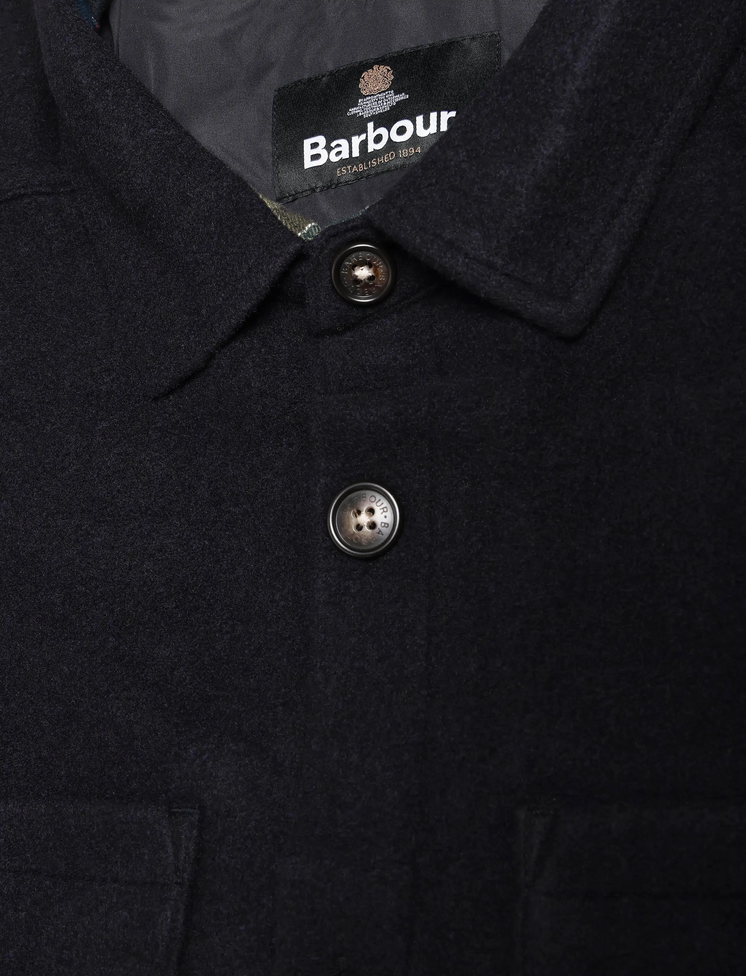 Barbour - Barbour Marltown Tailored Wool Blend Overshirt - jacken - navy marl - 2