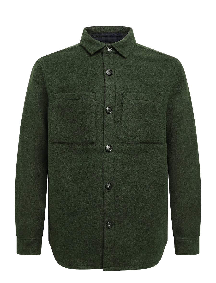 Barbour - Barbour Marltown Tailored Wool Blend Overshirt - jacken - sage - 0