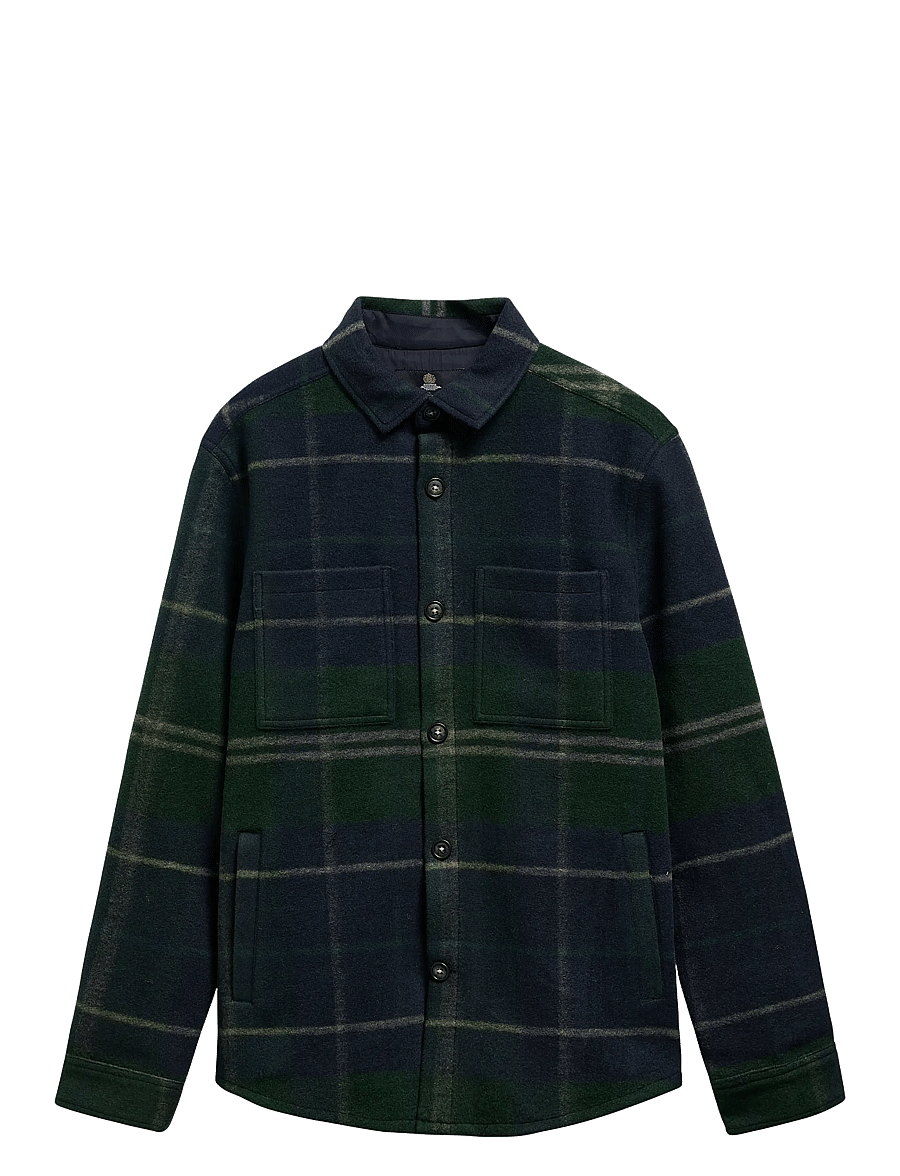 Barbour - Barbour Woodlane Brushed Check Overshirt - Überhemden - green loch tartan - 0