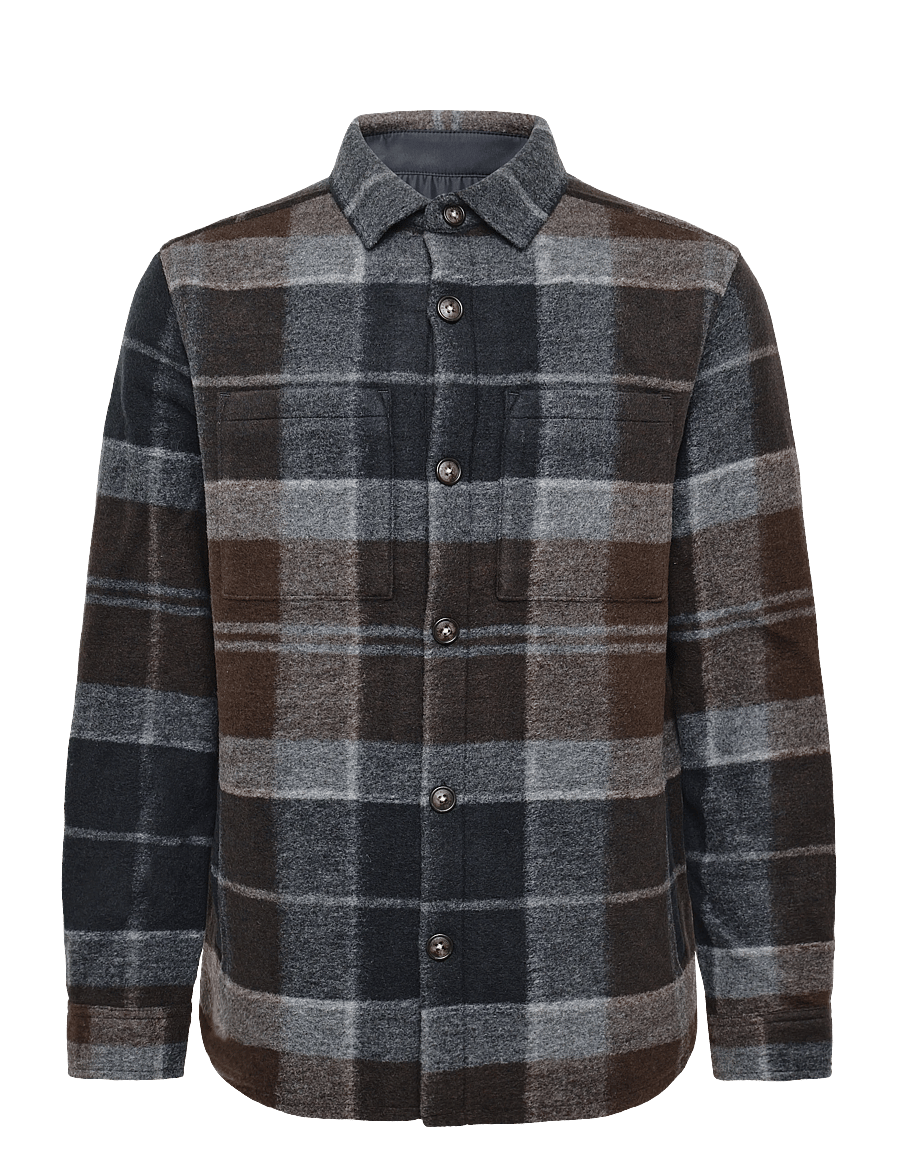 Barbour - Barbour Woodlane Brushed Check Overshirt - jacken - midnight oak tartan - 0