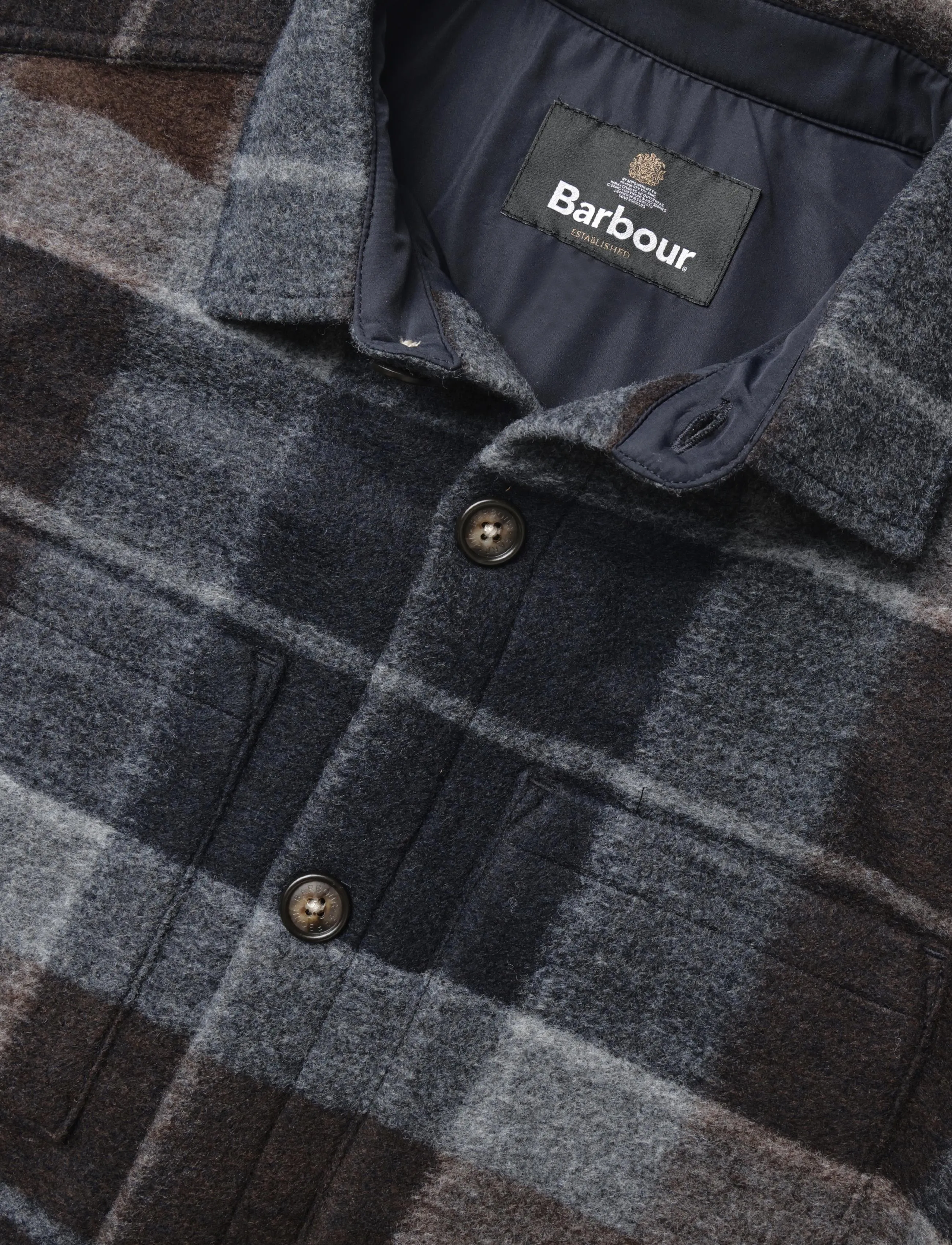Barbour - Barbour Woodlane Brushed Check Overshirt - jacken - midnight oak tartan - 2