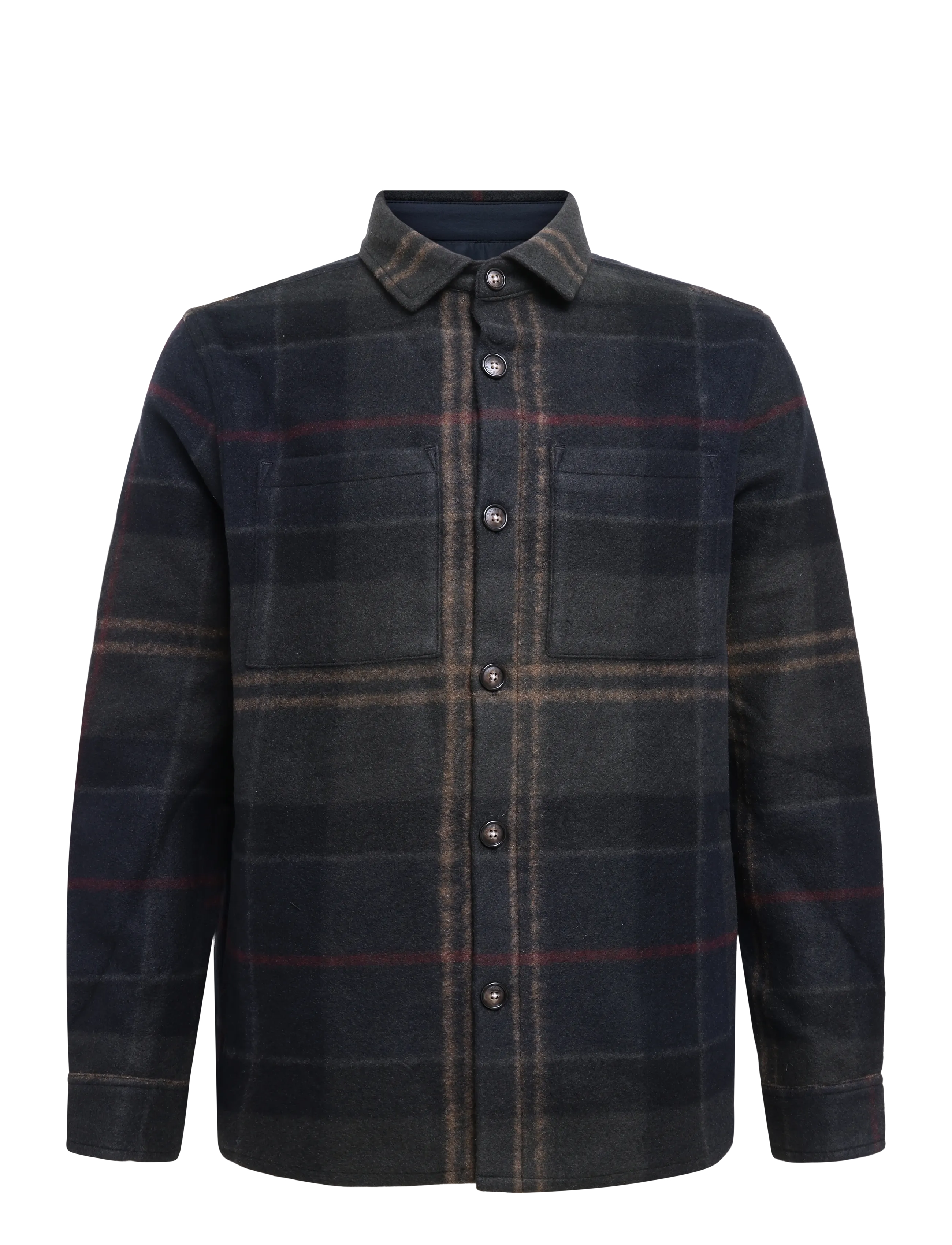 Barbour Barbour Woodlane Brushed Check Overshirt - Odzież - SHADOW CLASSIC TARTAN / navy