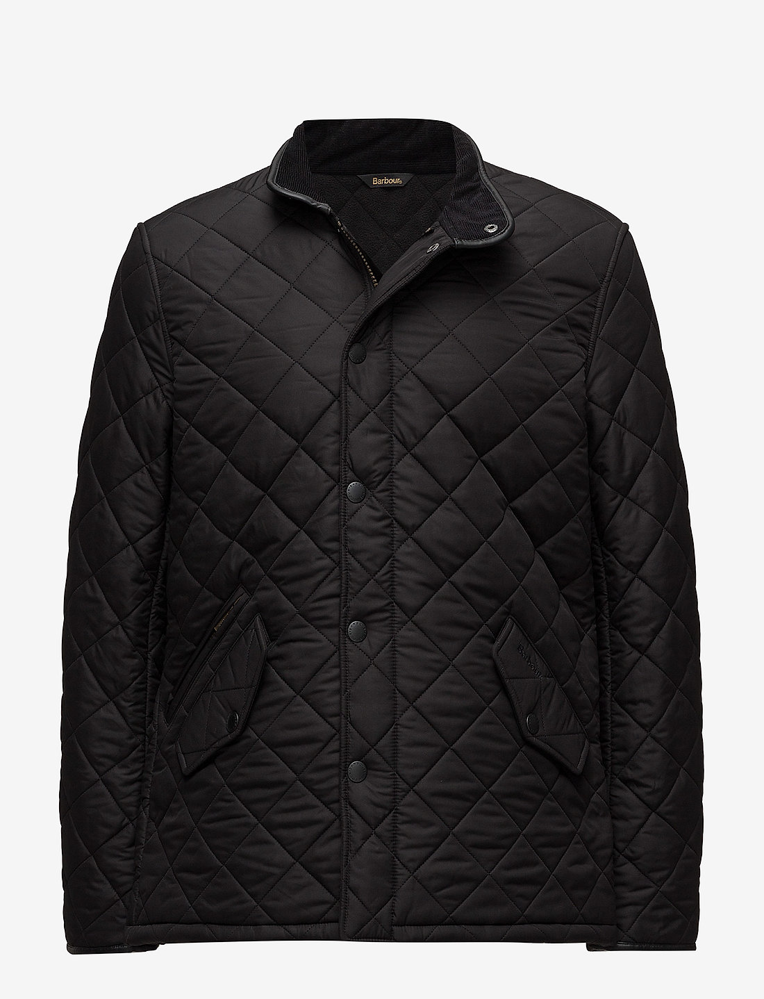 Mens black barbour quilted jacket sales