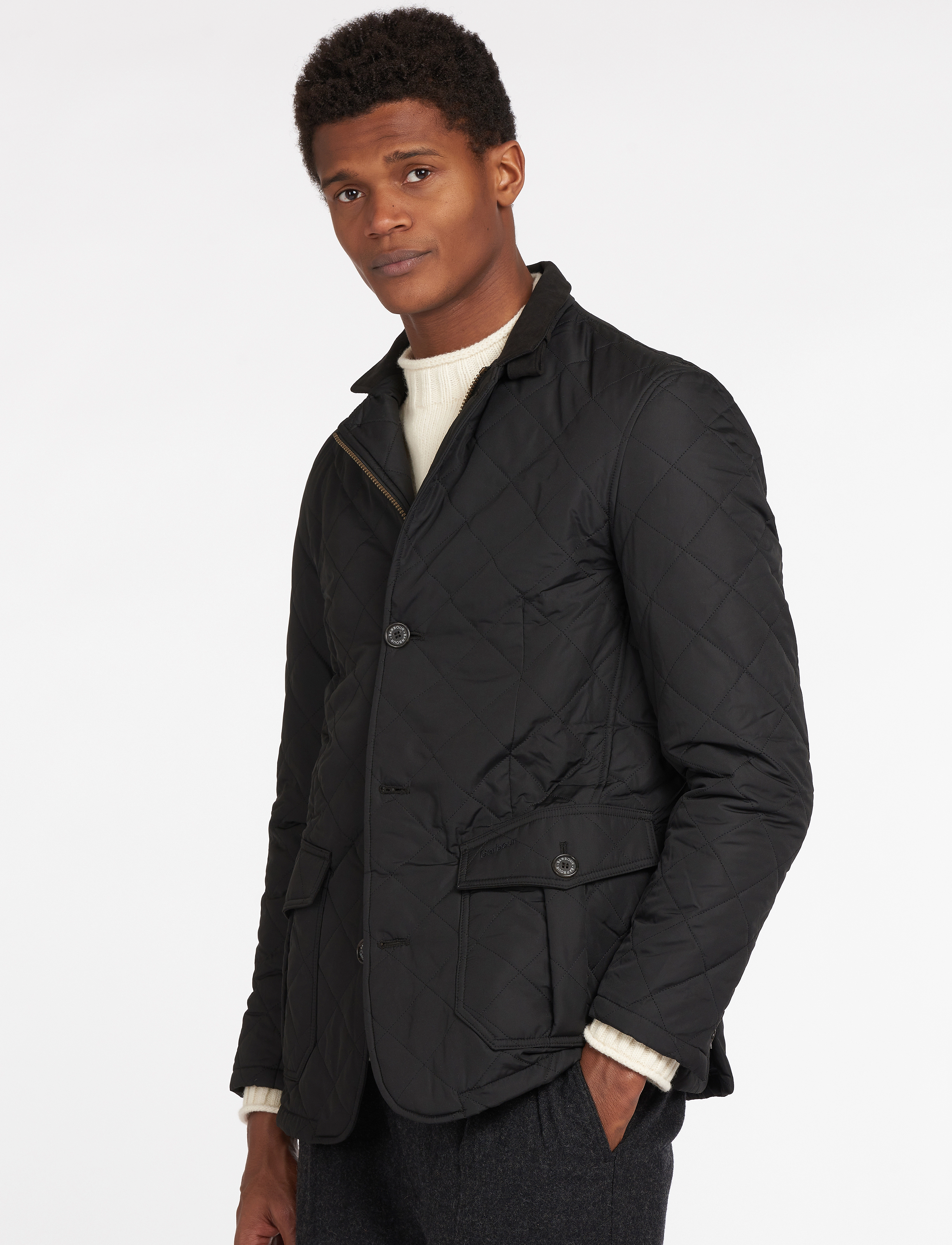 Barbour Barbour Quilted Lutz, S, Black, Jakker > Quiltede Jakker, Herre