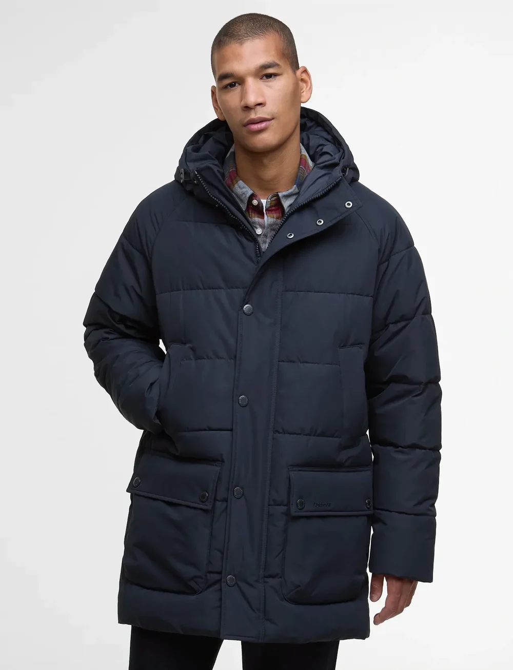 Barbour - Barbour Hooded Bedale Puffer Jacket - gefütterte jacken - navy - 0