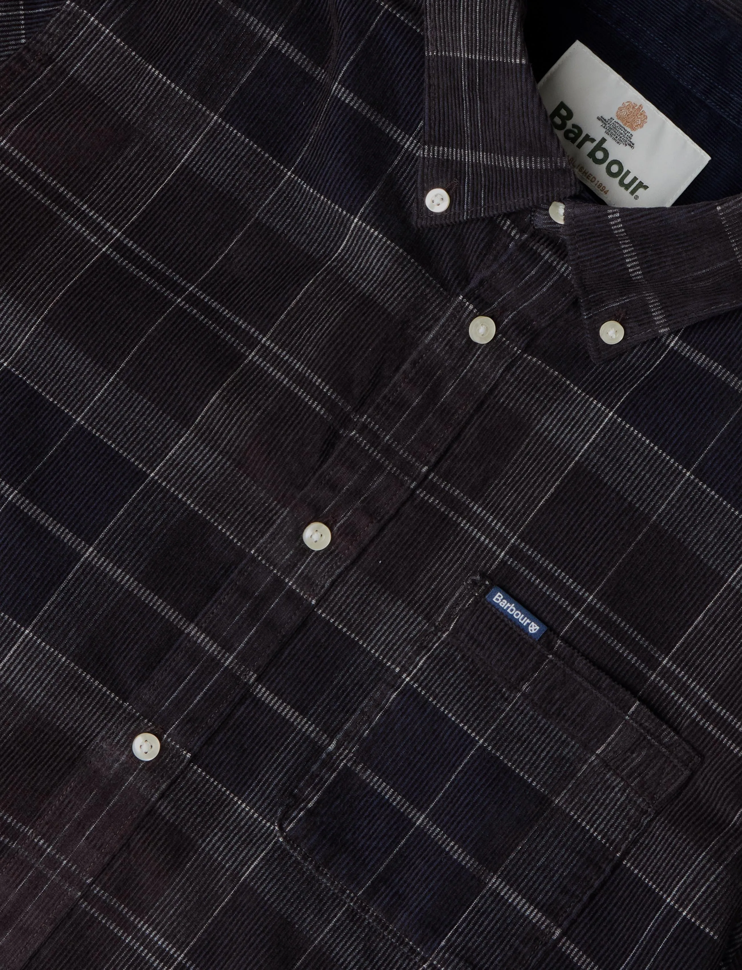 Barbour - Barbour Blair Tailored Tartan Cord Shirt - corduroy shirts - midnight oak tartan - 2