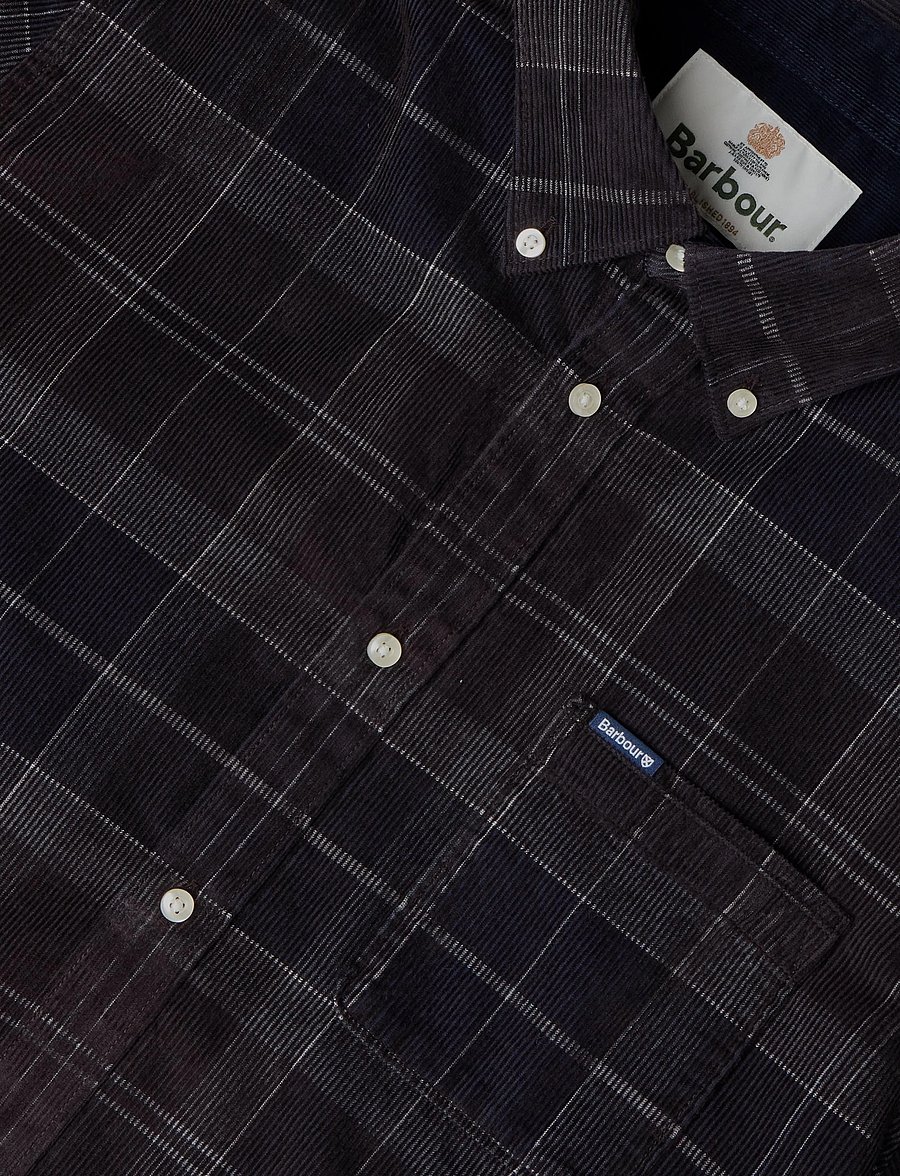 Barbour - Barbour Blair Tailored Tartan Cord Shirt - corduroy shirts - midnight oak tartan - 2