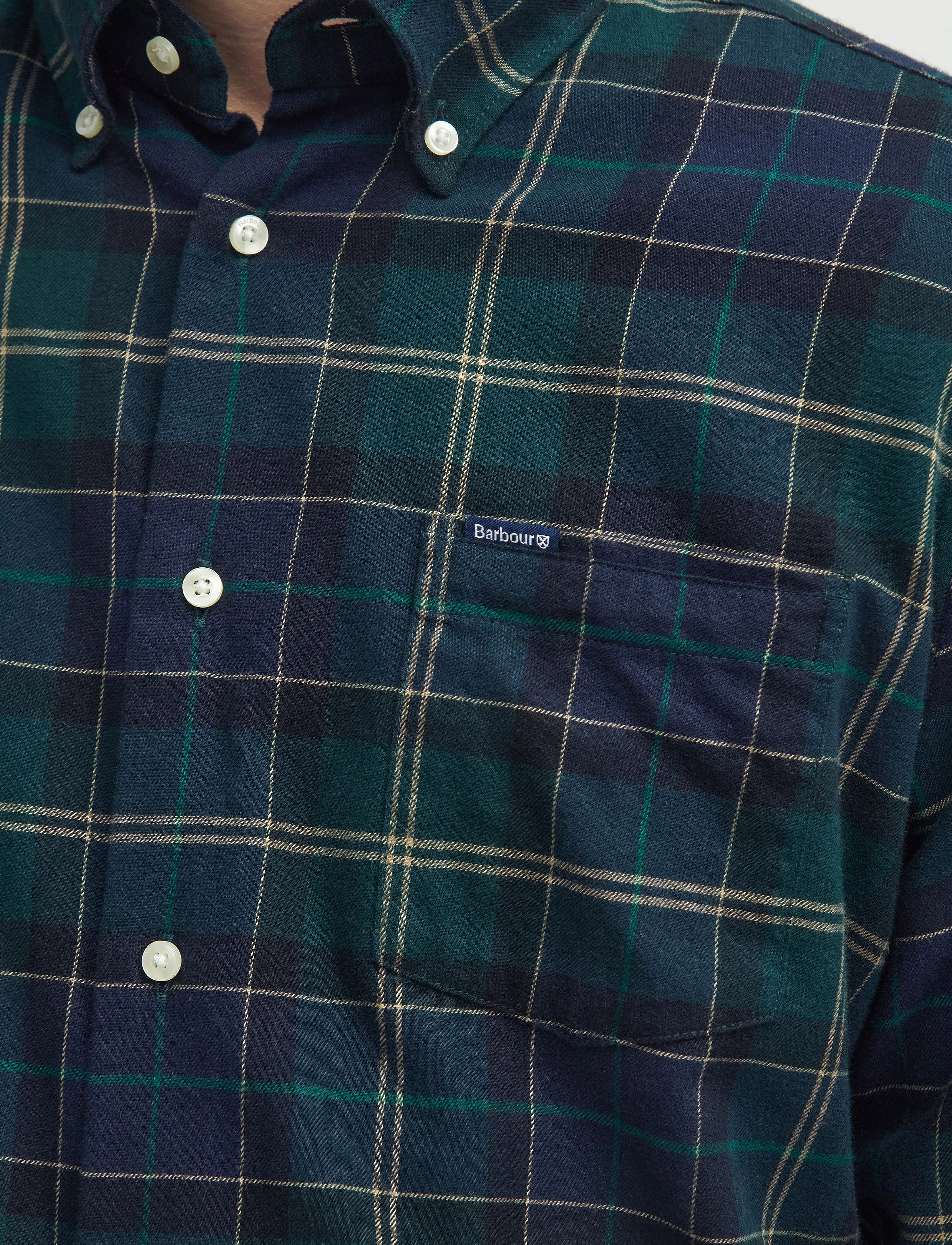 Barbour - Barbour Fortrose Tailored Tartan Shirt - basic shirts - green loch - 5