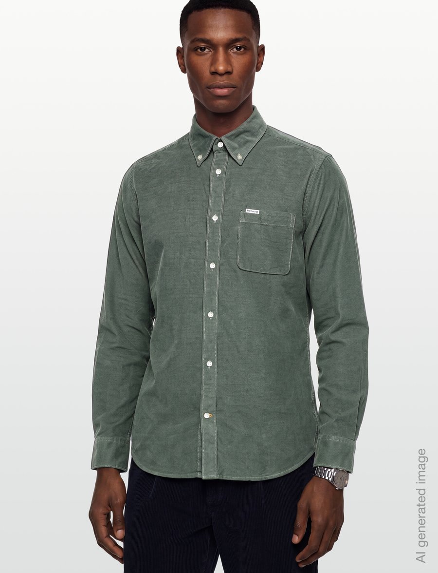 Barbour - Barbour Ramsey Tailored Cord Shirt - casual - agave green - 3