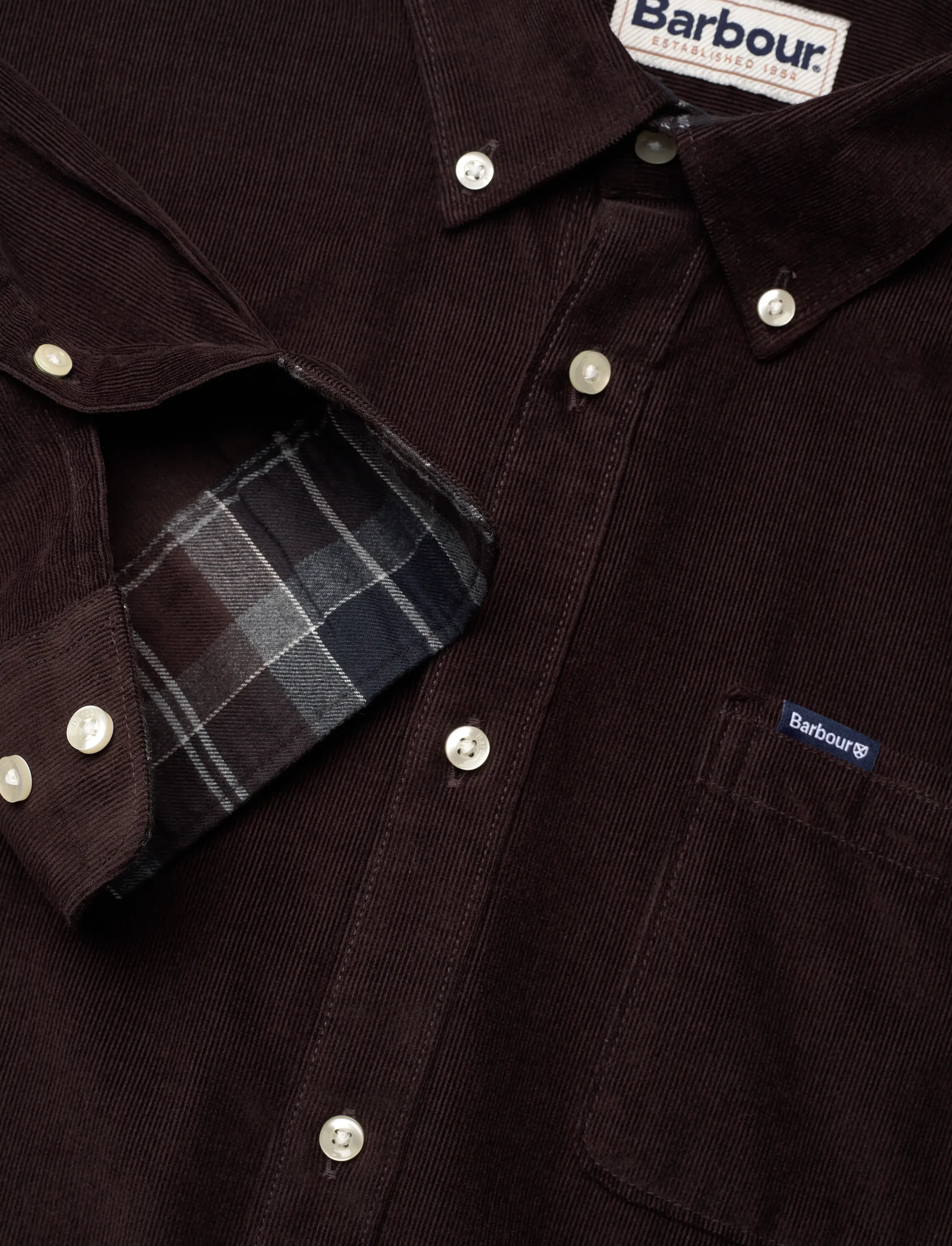 Barbour - Barbour Ramsey Tailored Cord Shirt - corduroy overhemden - brown - 3