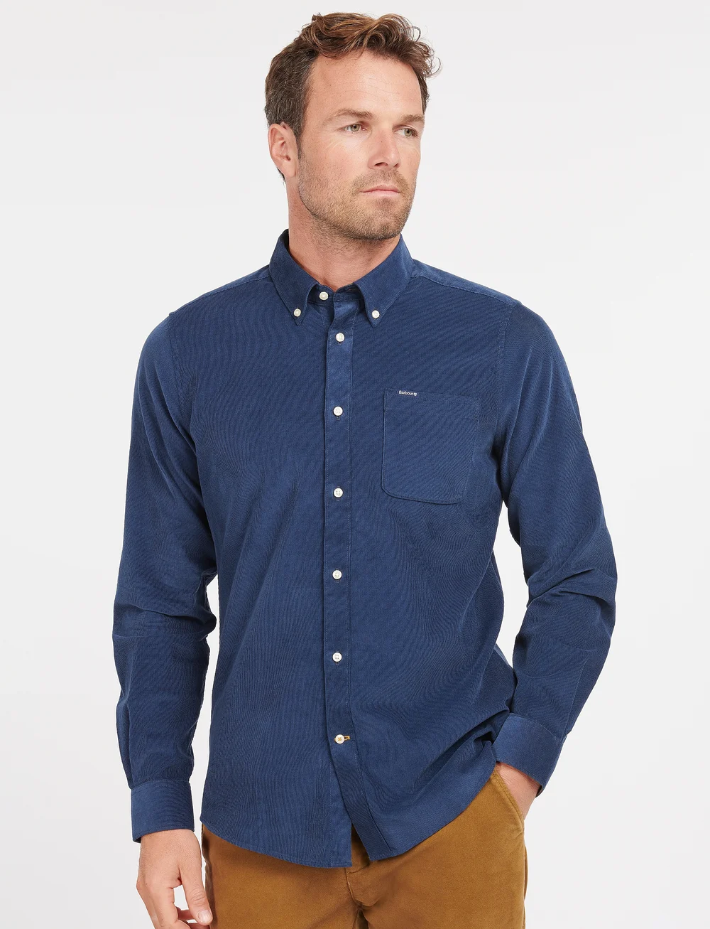Barbour - Barbour Ramsey Tailored Cord Shirt - basic shirts - dk denim - 0