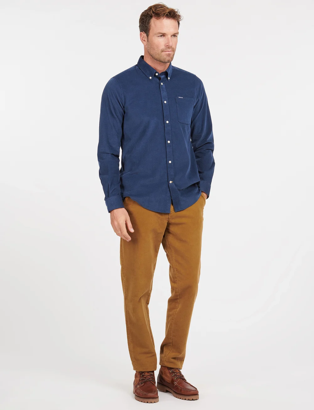 Barbour - Barbour Ramsey Tailored Cord Shirt - basic shirts - dk denim - 4