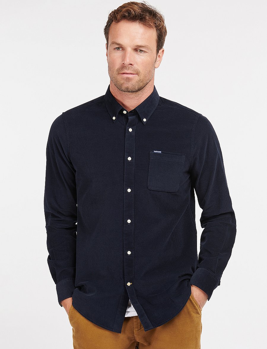 Barbour - Barbour Ramsey Tailored Cord Shirt - casual hemden - navy - 0