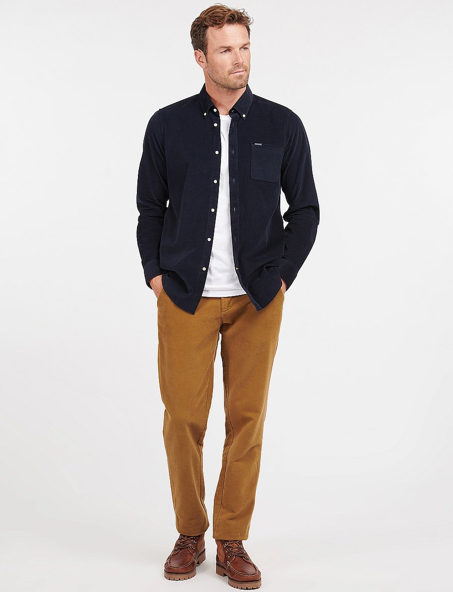 Barbour - Barbour Ramsey Tailored Cord Shirt - casual hemden - navy - 4