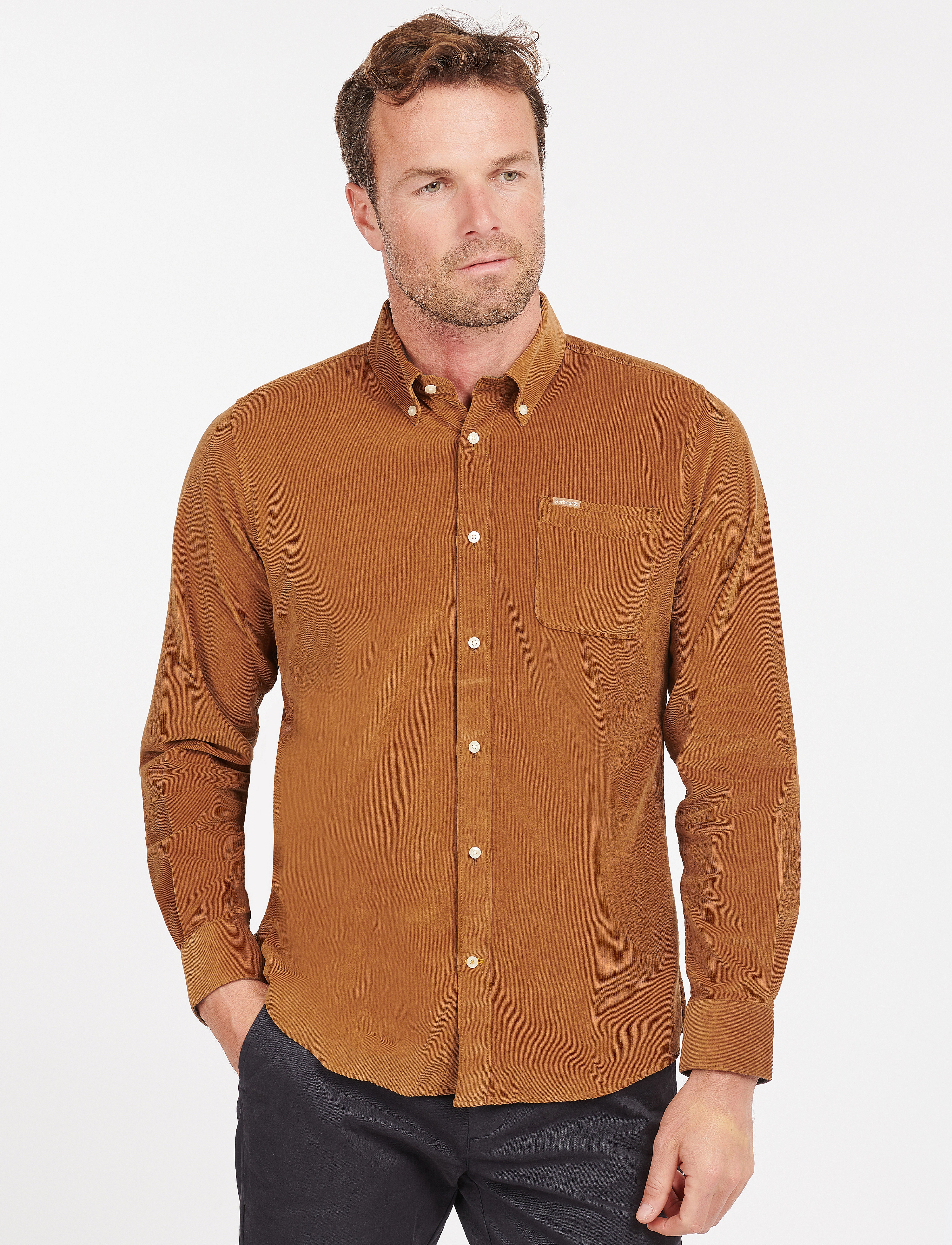 Barbour Barbour Ramsey Tailored Cord Shirt - Casual overhemden - SANDSTONE / brown