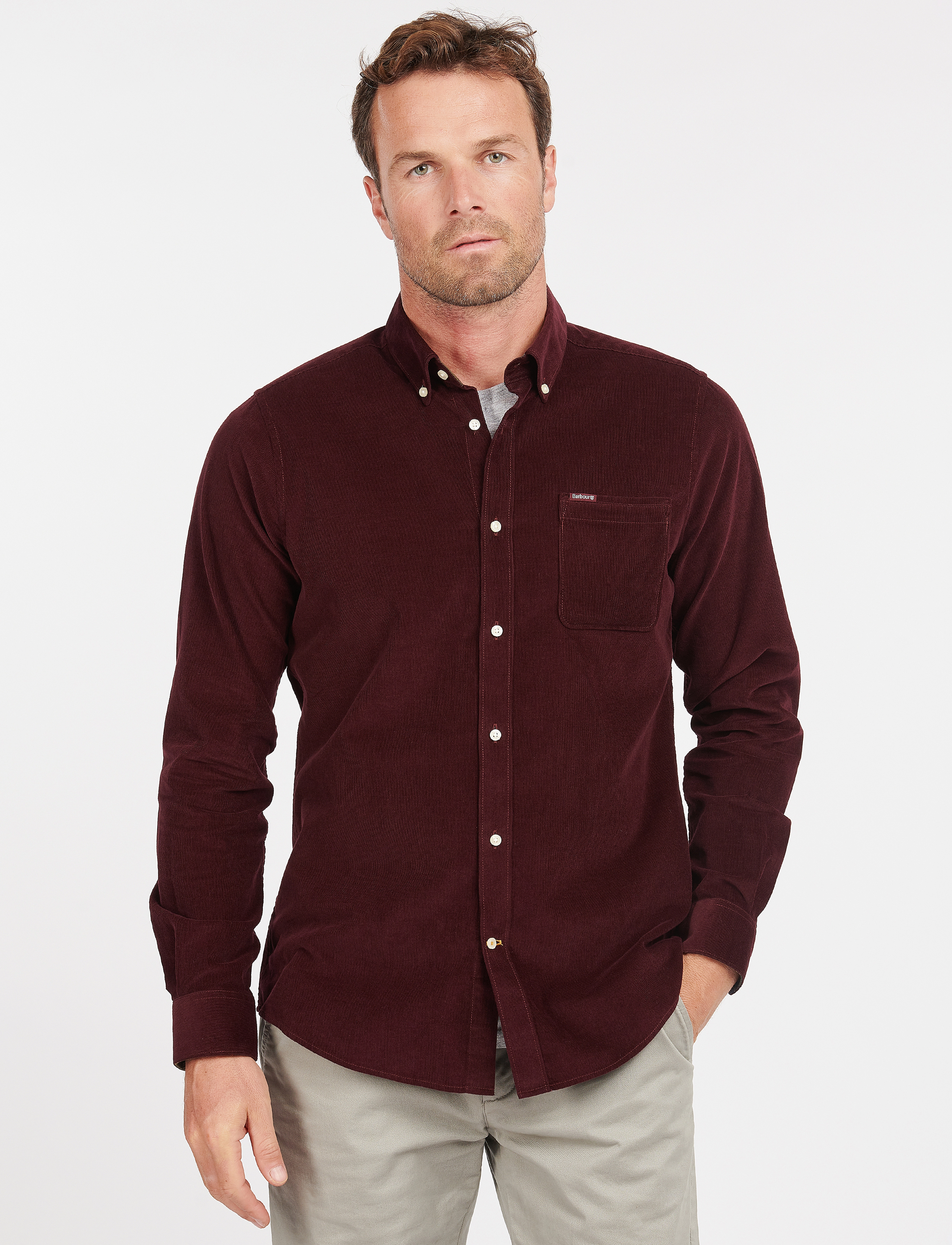 Barbour Barbour Ramsey Tailored Cord Shirt - Casual overhemden - WINTER RED / red