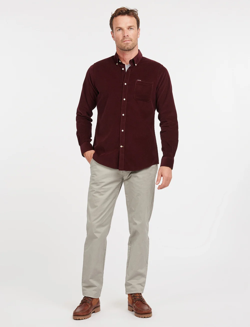 Barbour - Barbour Ramsey Tailored Cord Shirt - basic skjorter - winter red - 4