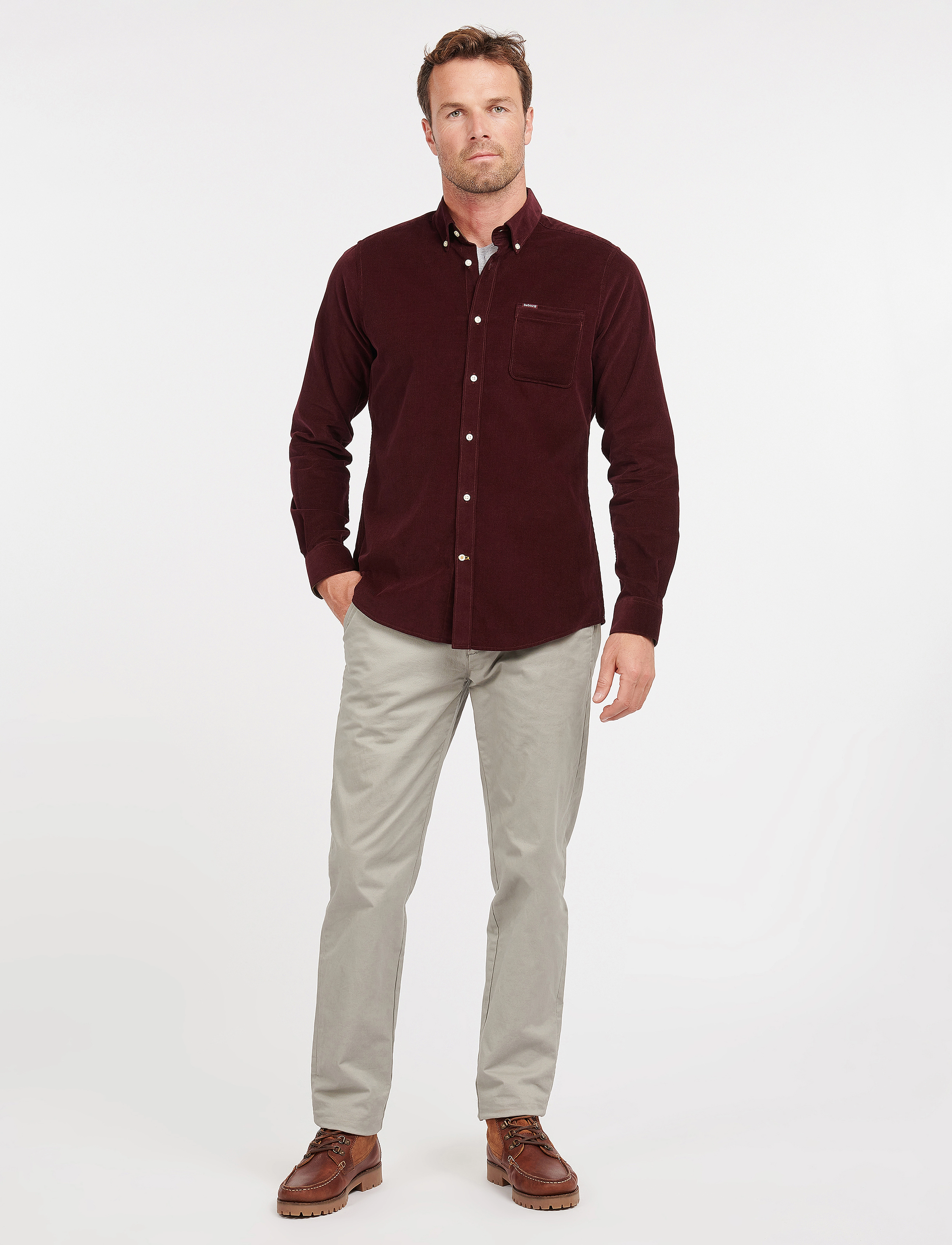 Barbour - Barbour Ramsey Tailored Cord Shirt - casual hemden - winter red - 4