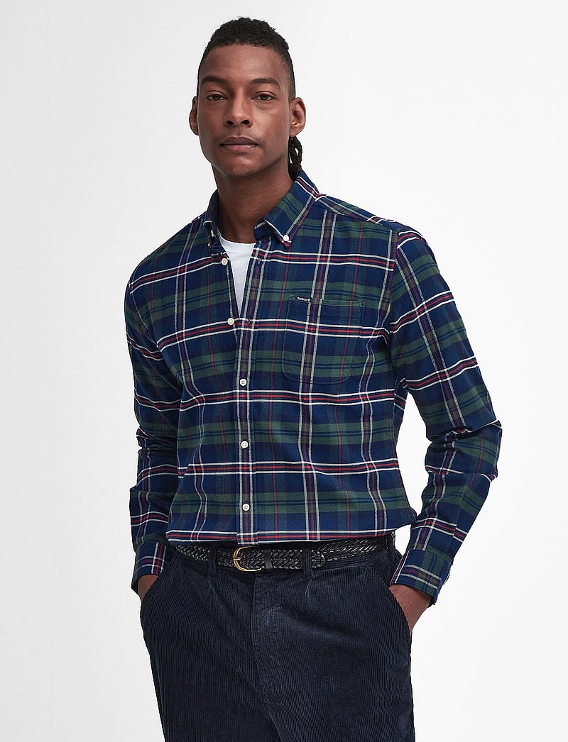 Barbour - Barbour Ronan Tailored Checked Shirt - tavalised t-särgid - deep blue - 0