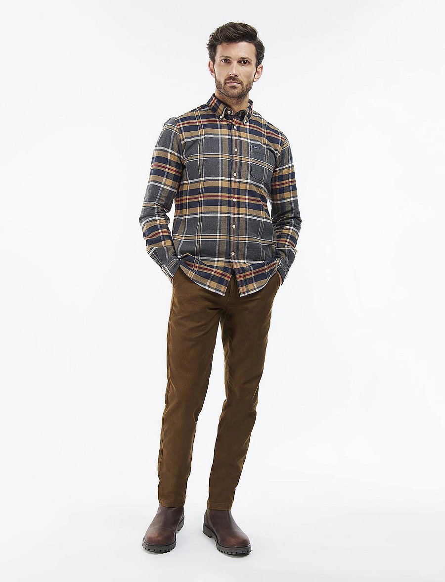 Barbour - Barbour Ronan Tailored Checked Shirt - grey marl - 4