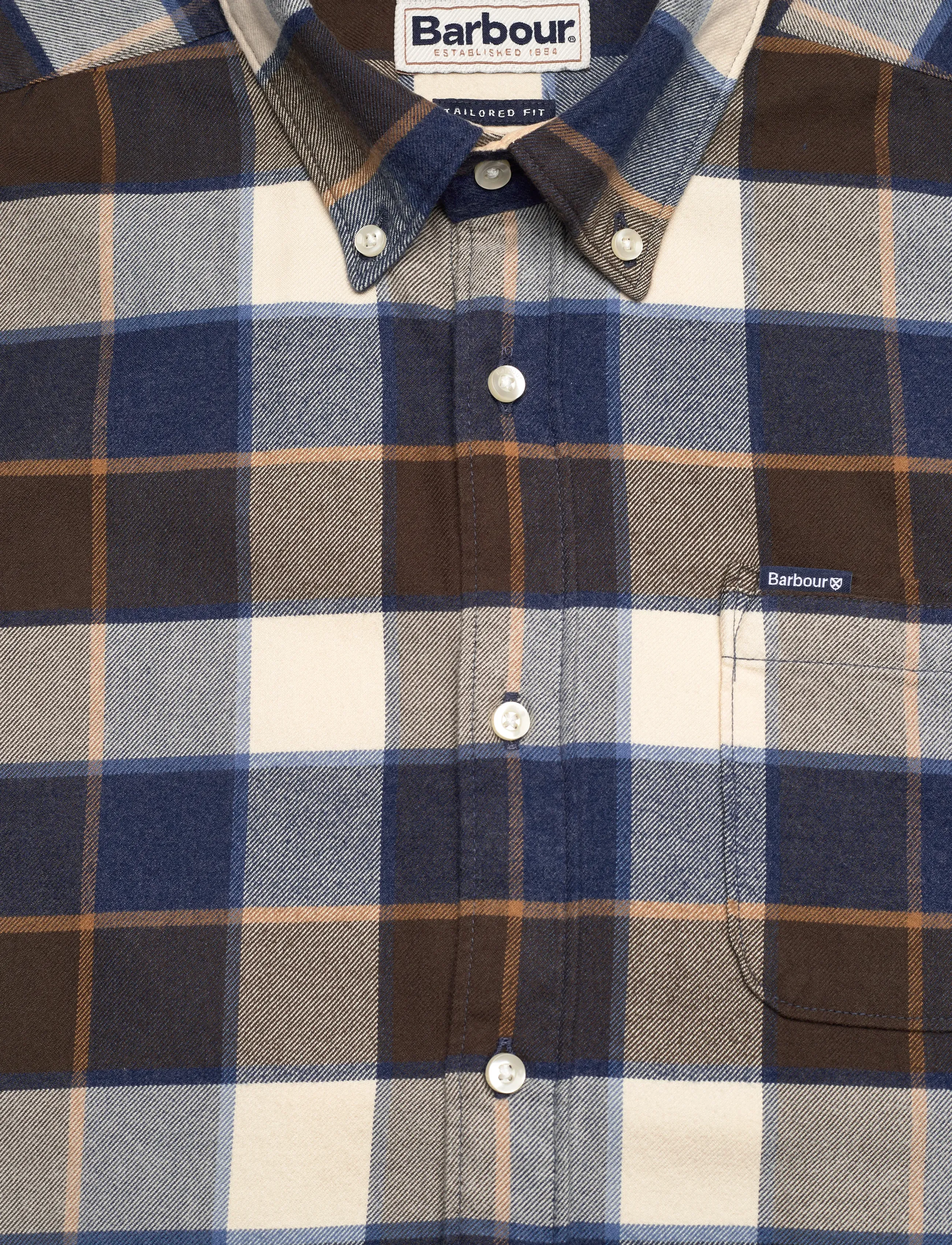 Barbour - Barbour Valley Tailored Checked Shirt - flanellskjortor - beige - 2